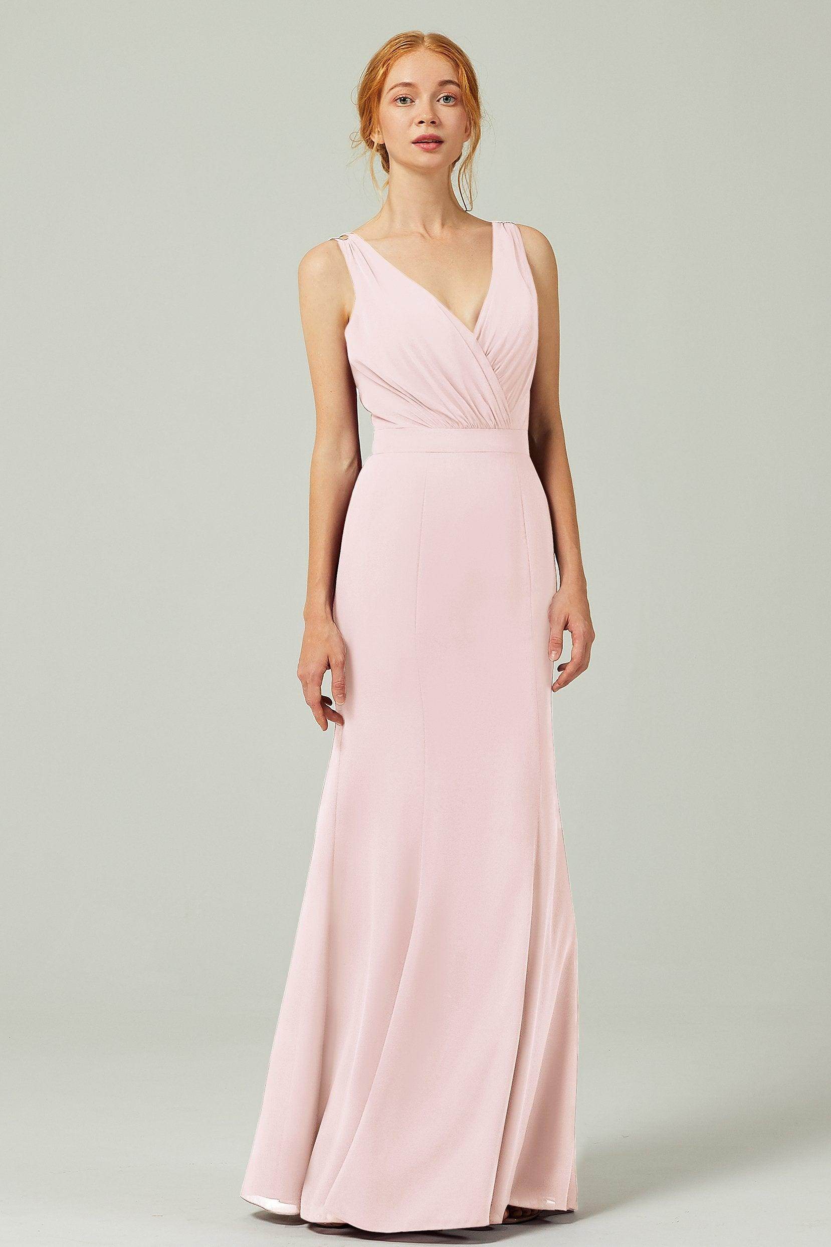 Sheath-Column Floor Length Chiffon Bridesmaid Dress CB0291