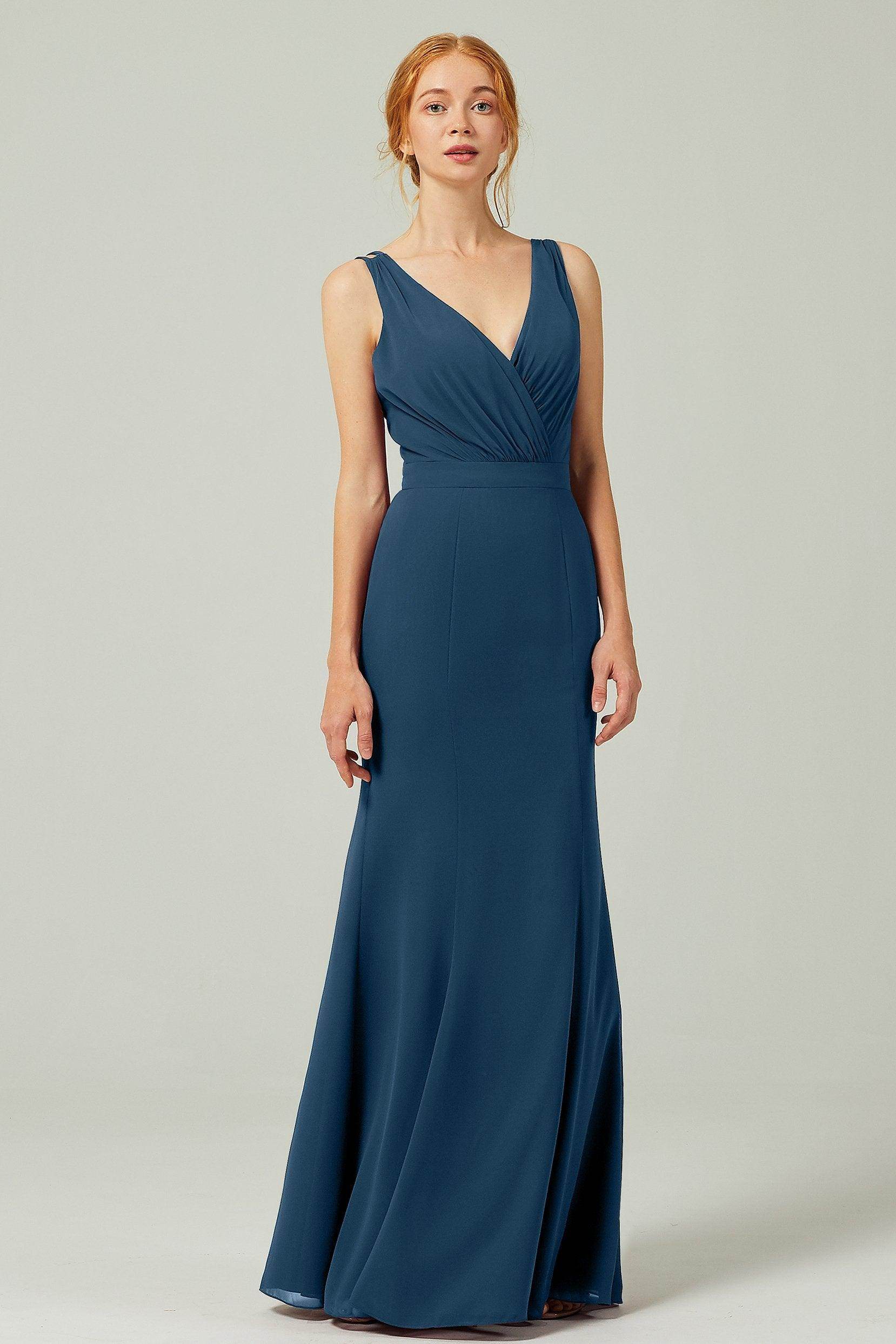 Sheath-Column Floor Length Chiffon Bridesmaid Dress CB0291