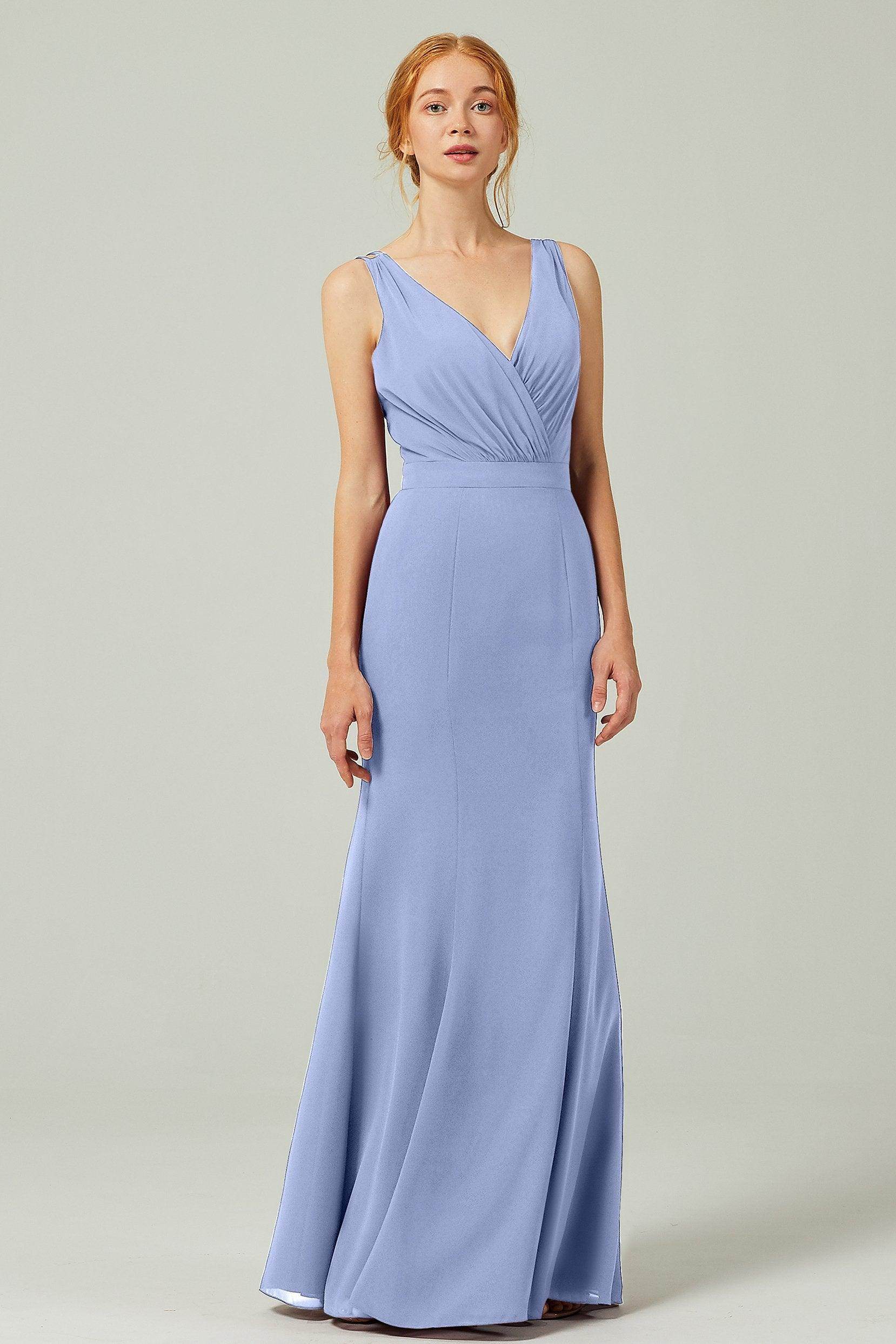 Sheath-Column Floor Length Chiffon Bridesmaid Dress CB0291