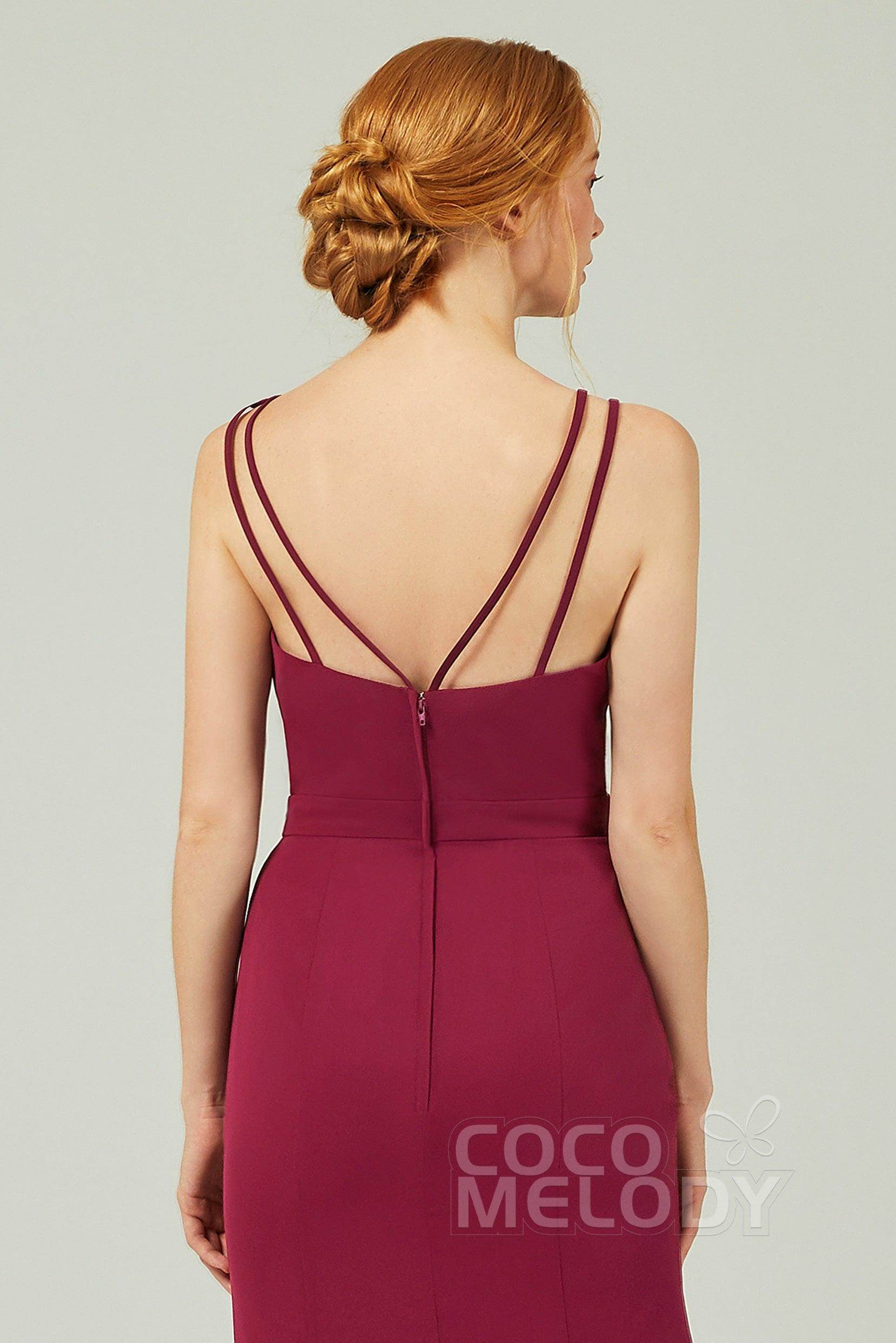 Sheath-Column Floor Length Chiffon Bridesmaid Dress CB0291
