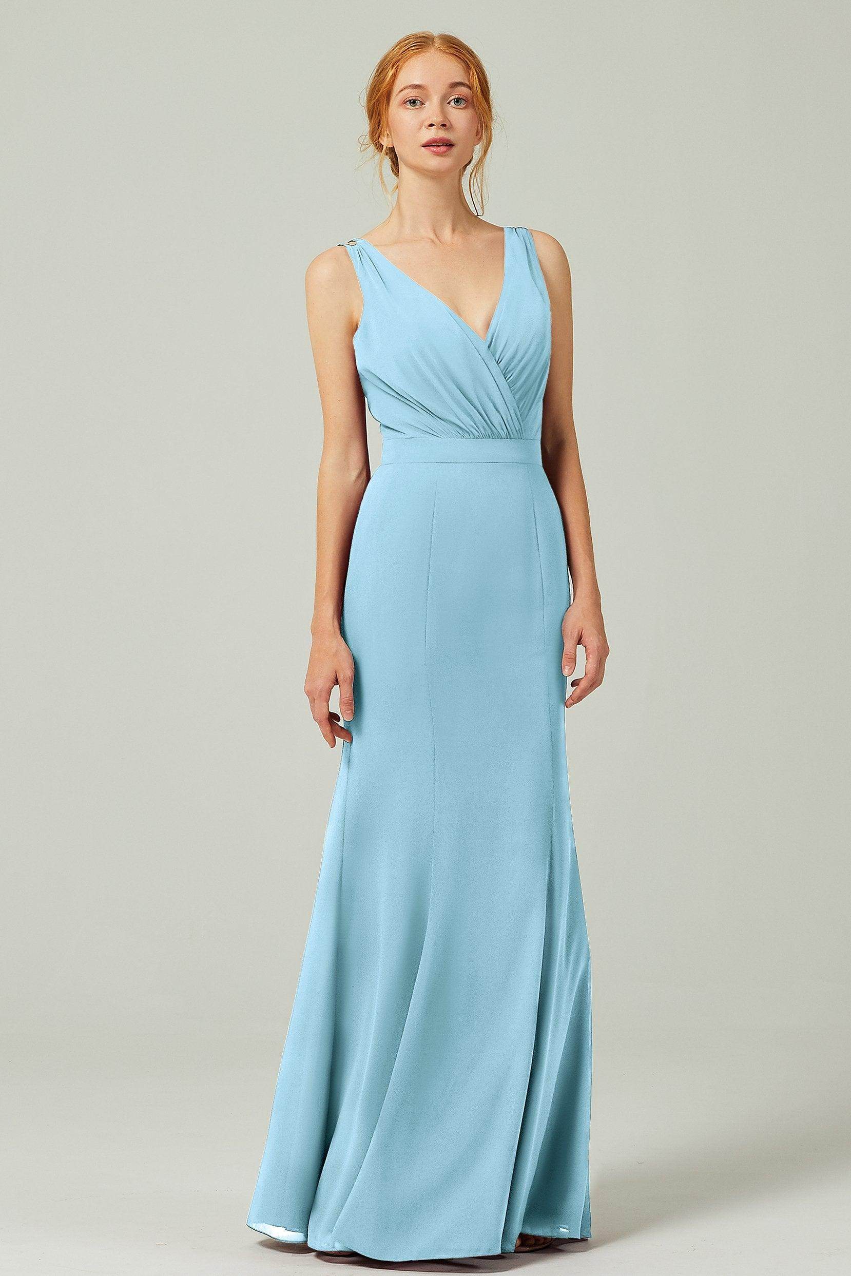 Sheath-Column Floor Length Chiffon Bridesmaid Dress CB0291