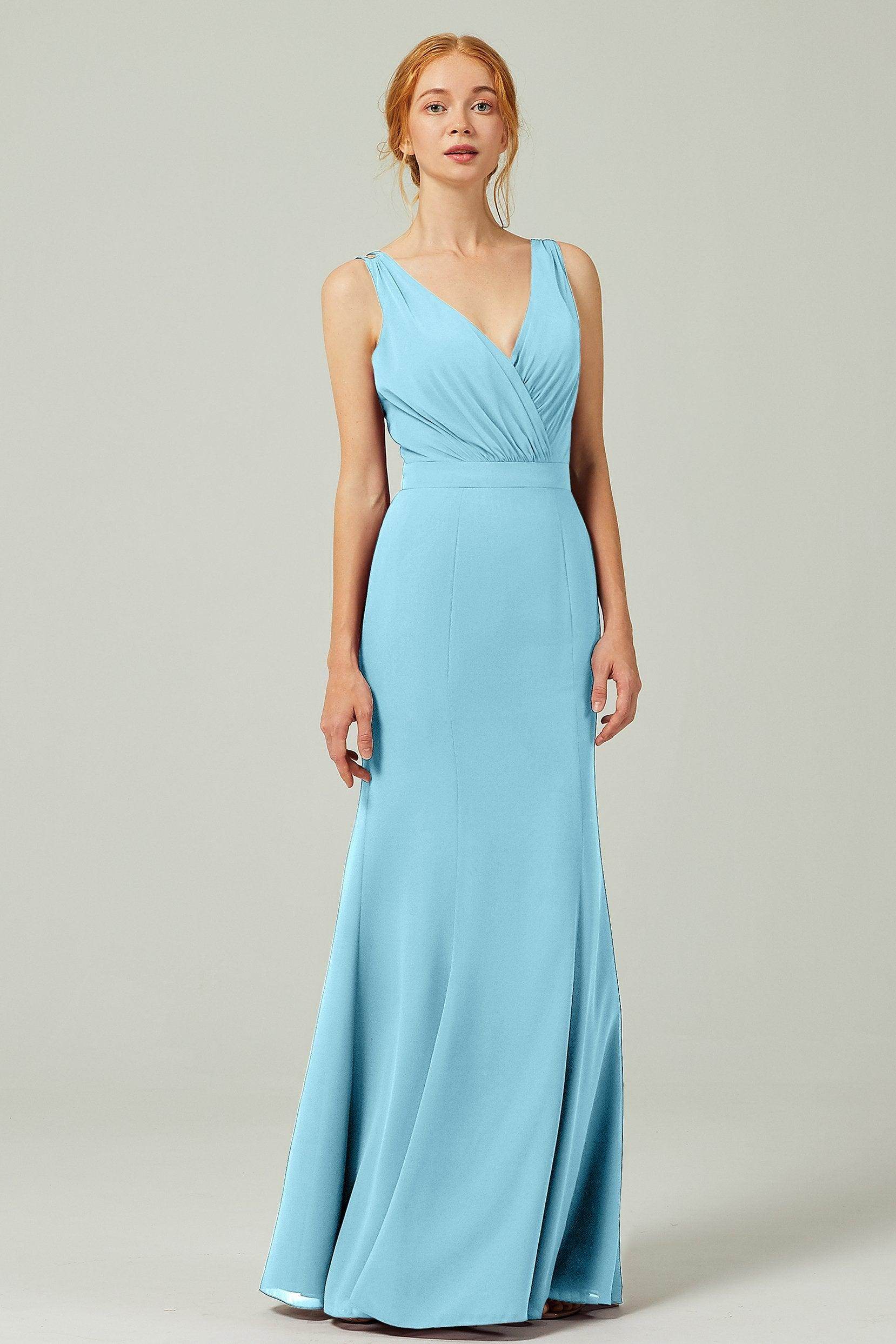 Sheath-Column Floor Length Chiffon Bridesmaid Dress CB0291