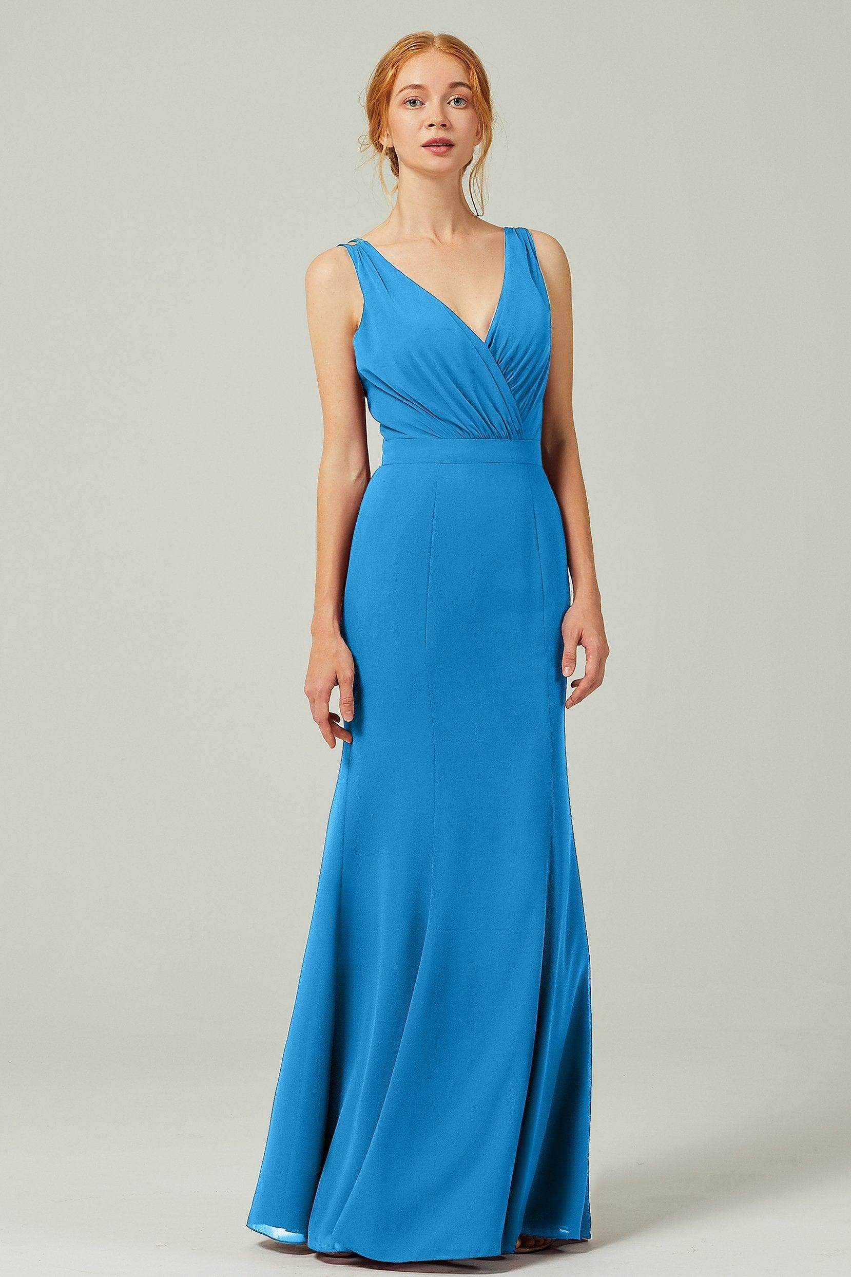 Sheath-Column Floor Length Chiffon Bridesmaid Dress CB0291