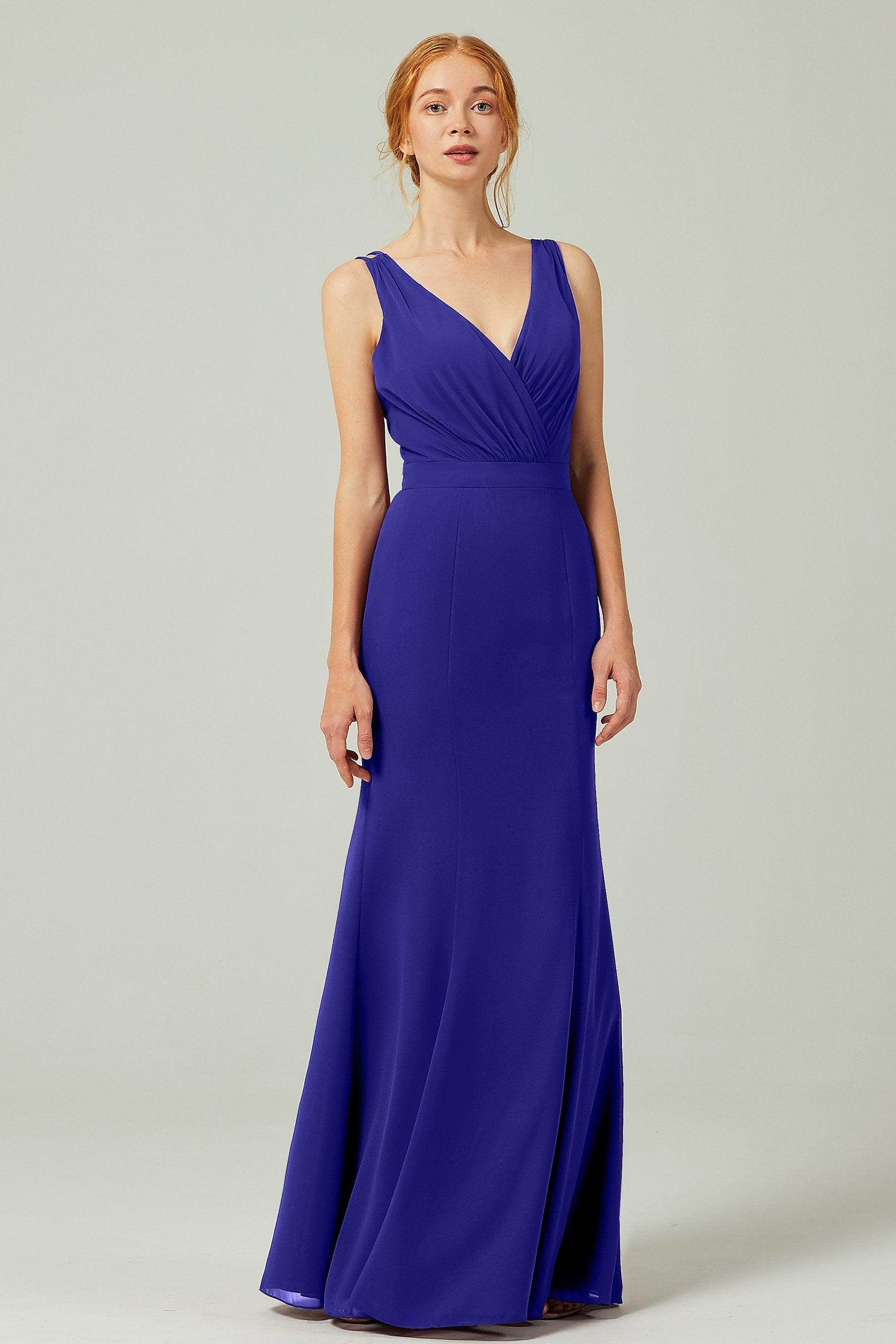 Sheath-Column Floor Length Chiffon Bridesmaid Dress CB0291