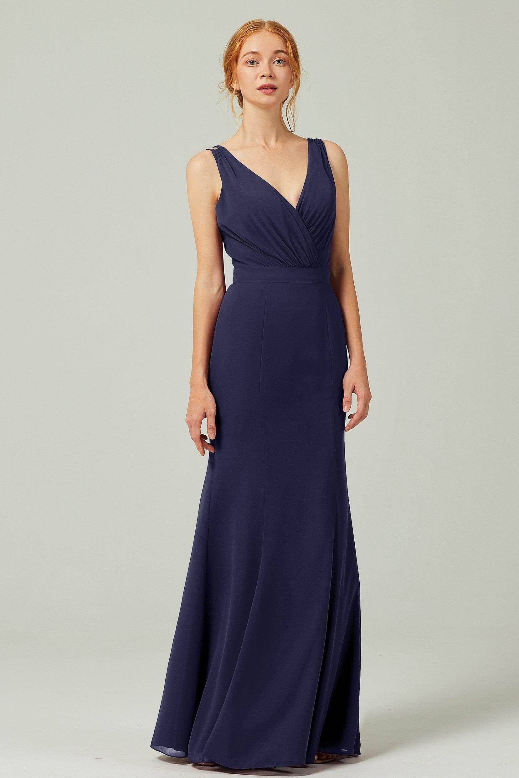 Sheath-Column Floor Length Chiffon Bridesmaid Dress CB0291