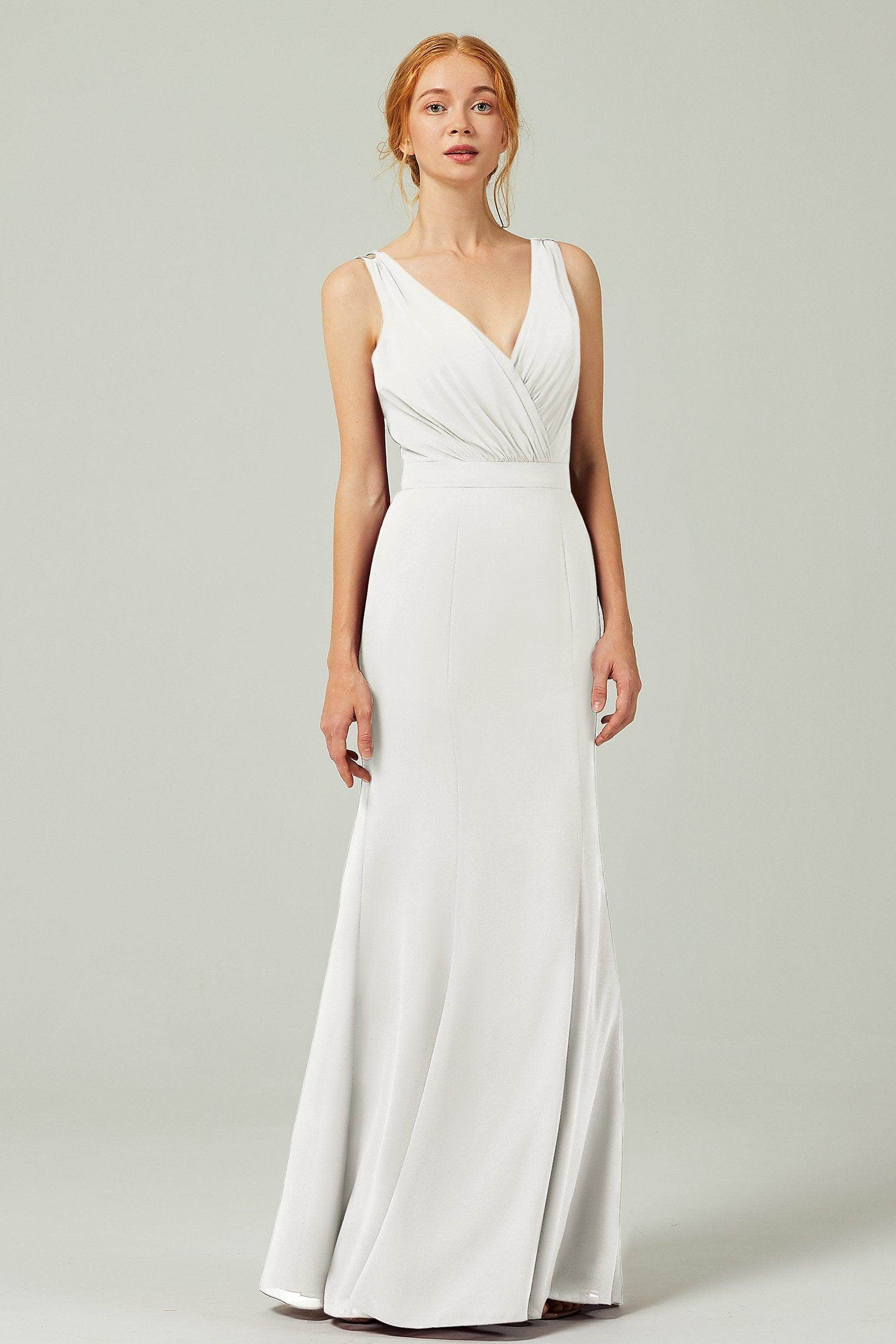 Sheath-Column Floor Length Chiffon Bridesmaid Dress CB0291