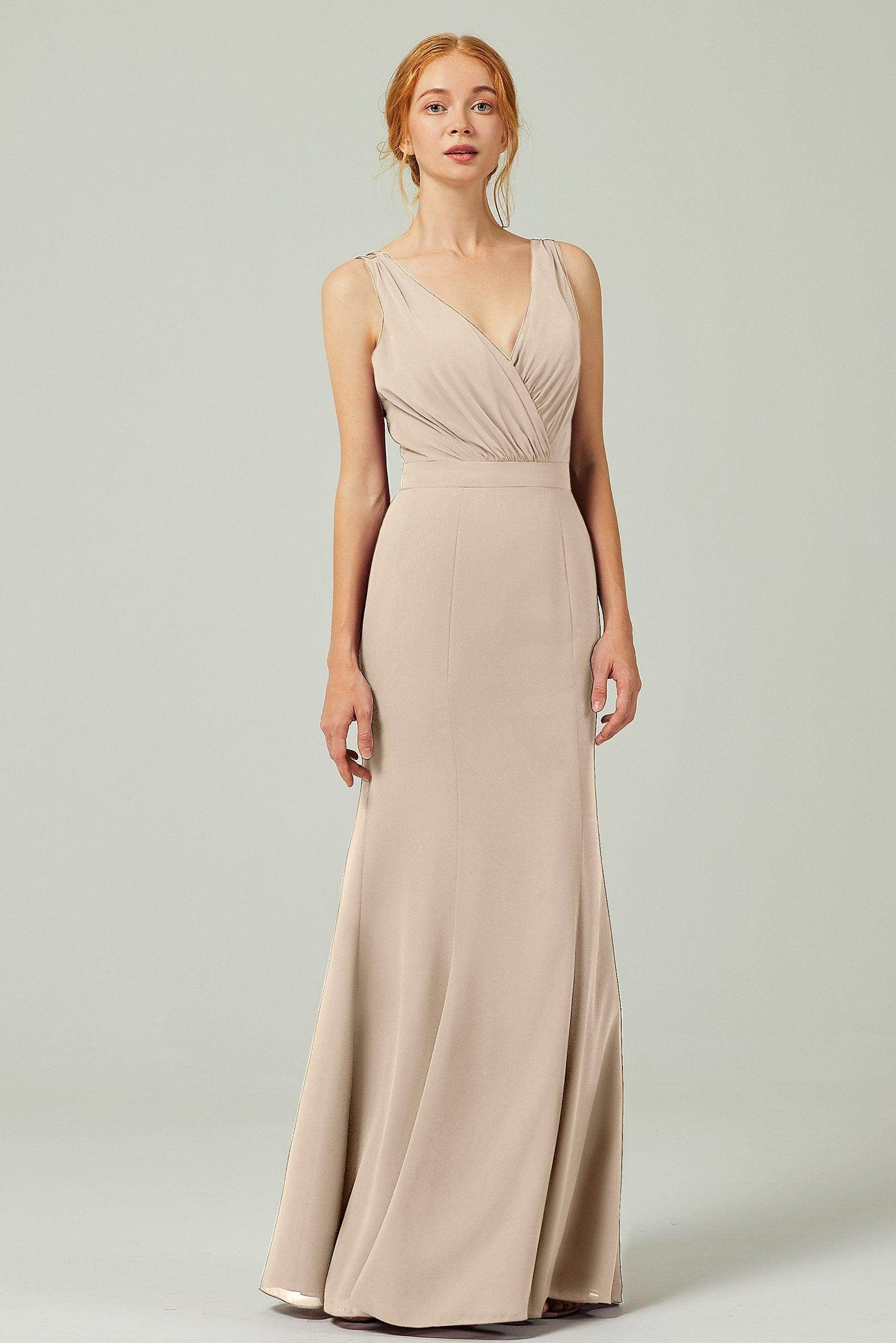 Sheath-Column Floor Length Chiffon Bridesmaid Dress CB0291