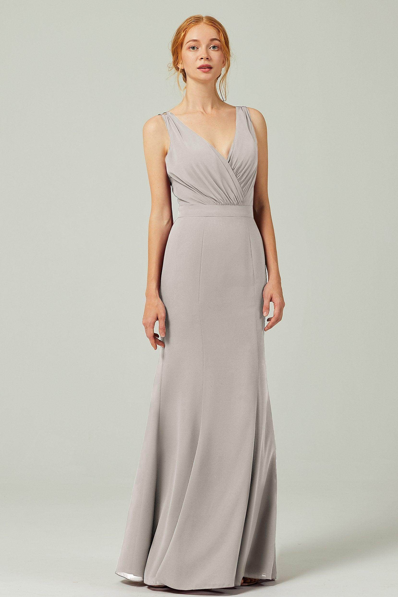 Sheath-Column Floor Length Chiffon Bridesmaid Dress CB0291