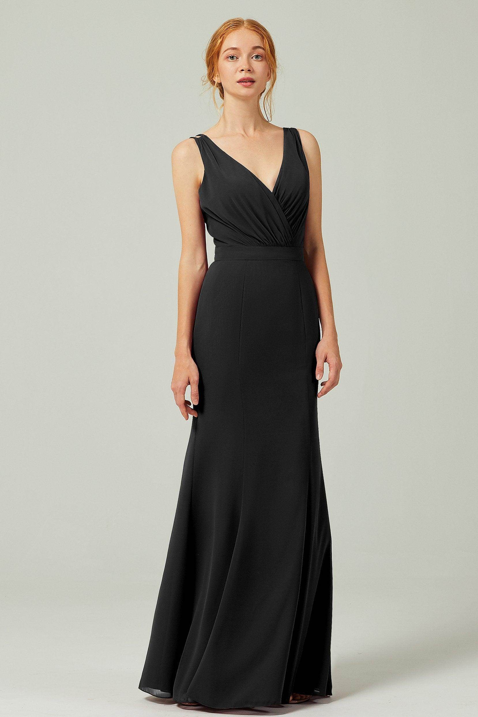 Sheath-Column Floor Length Chiffon Bridesmaid Dress CB0291