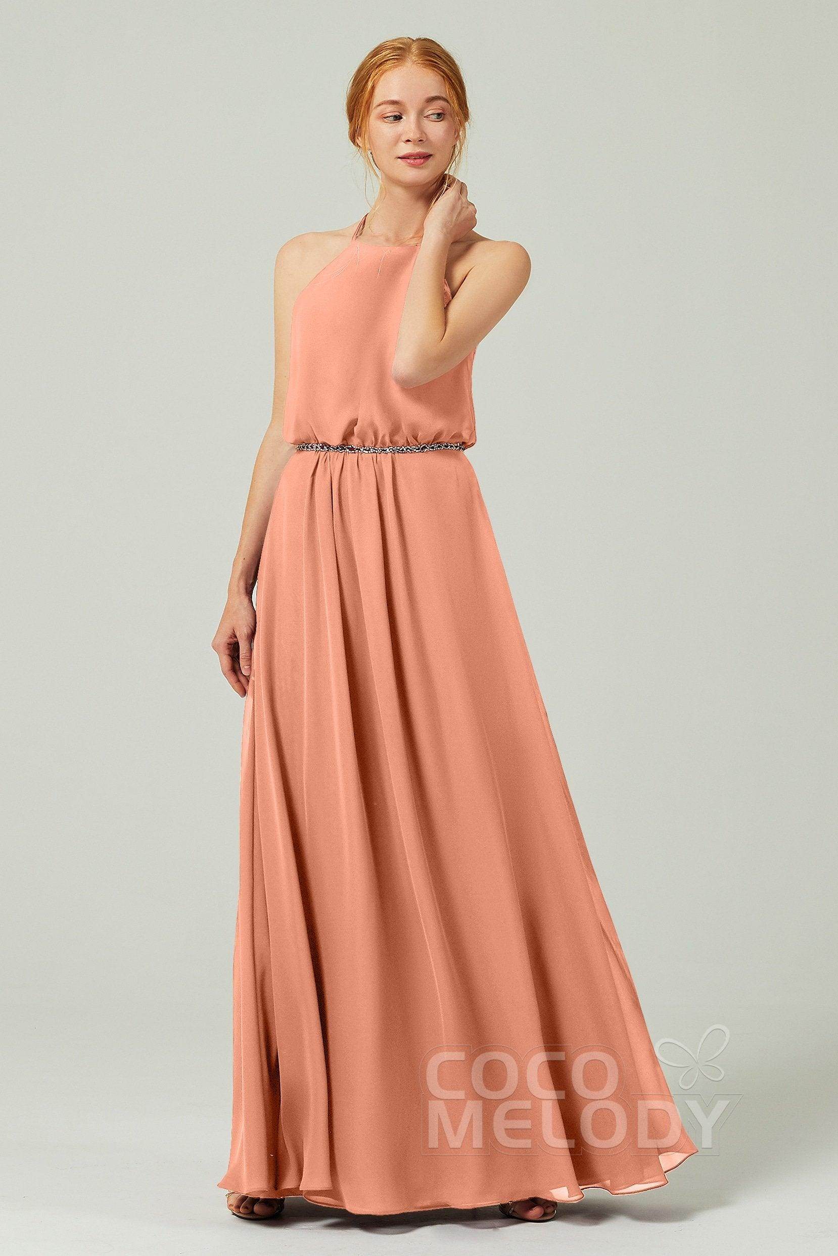 A-Line Floor Length Chiffon Bridesmaid Dress CB0292