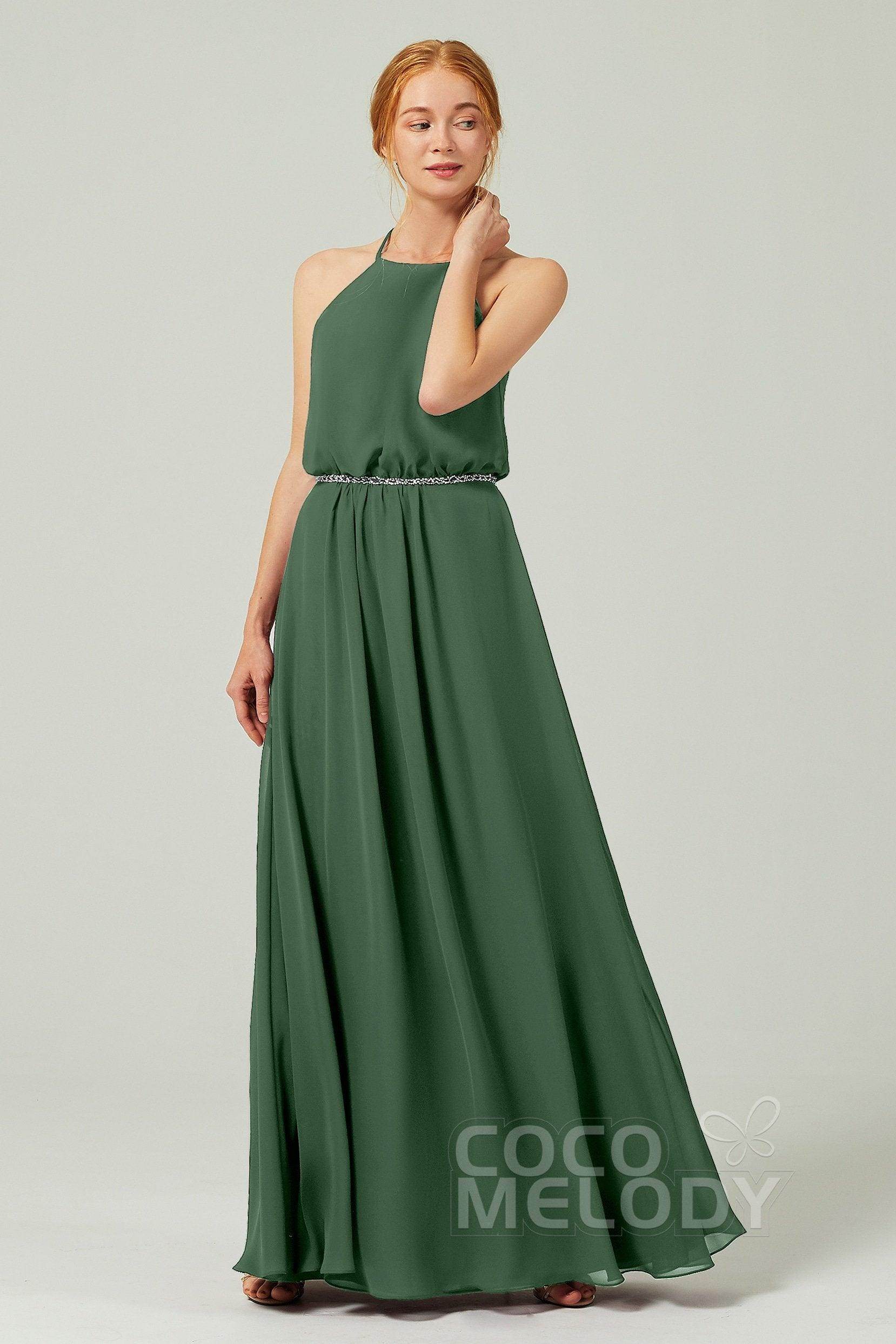 A-Line Floor Length Chiffon Bridesmaid Dress CB0292