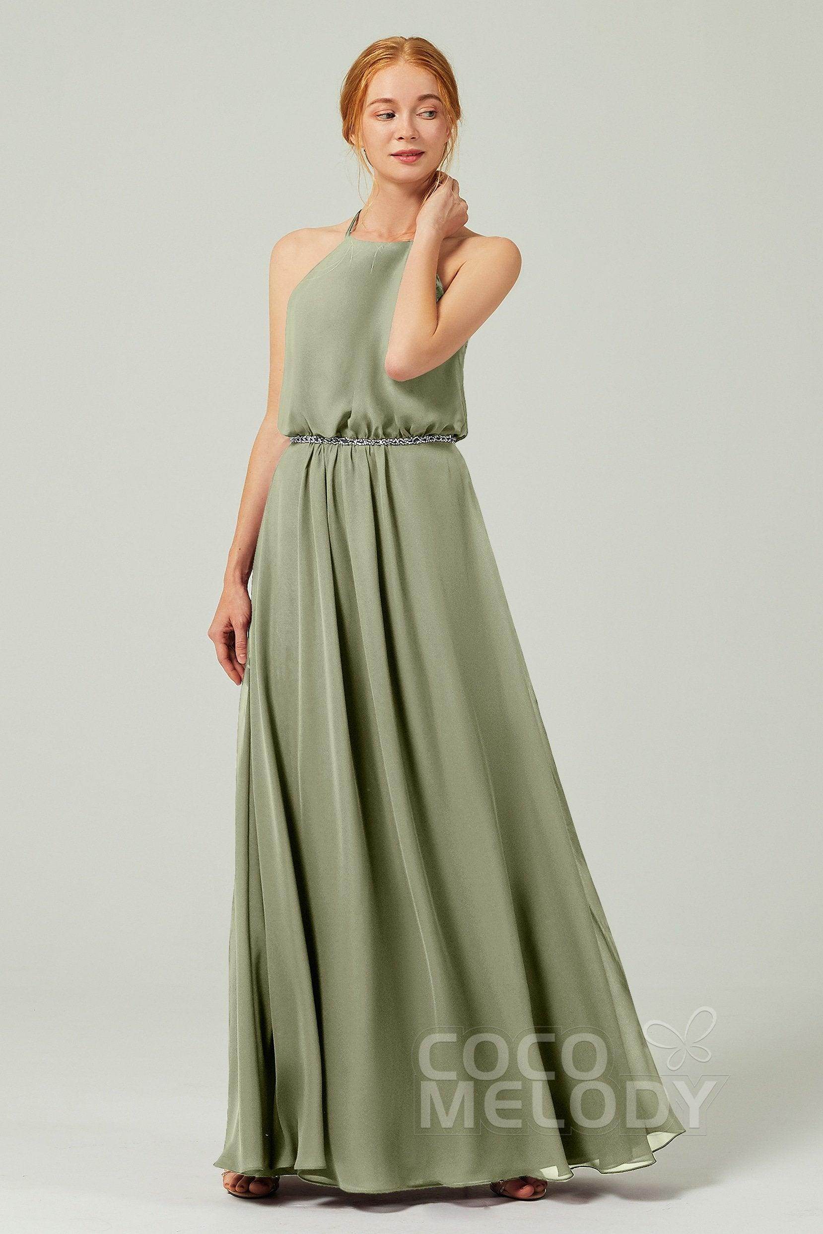 A-Line Floor Length Chiffon Bridesmaid Dress CB0292