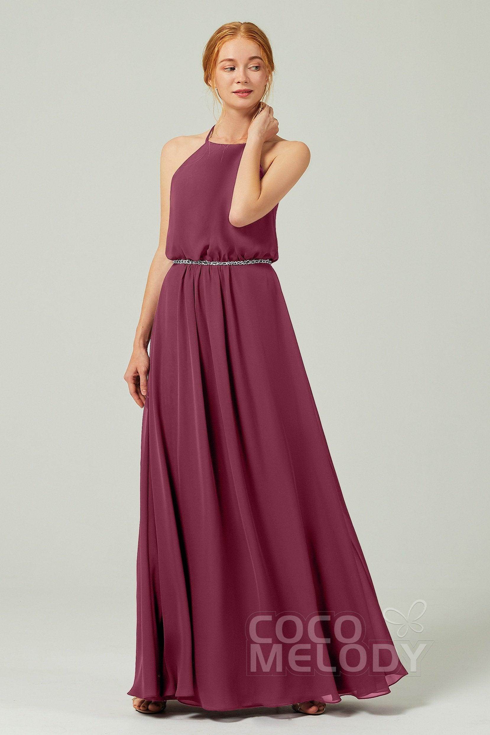 A-Line Floor Length Chiffon Bridesmaid Dress CB0292