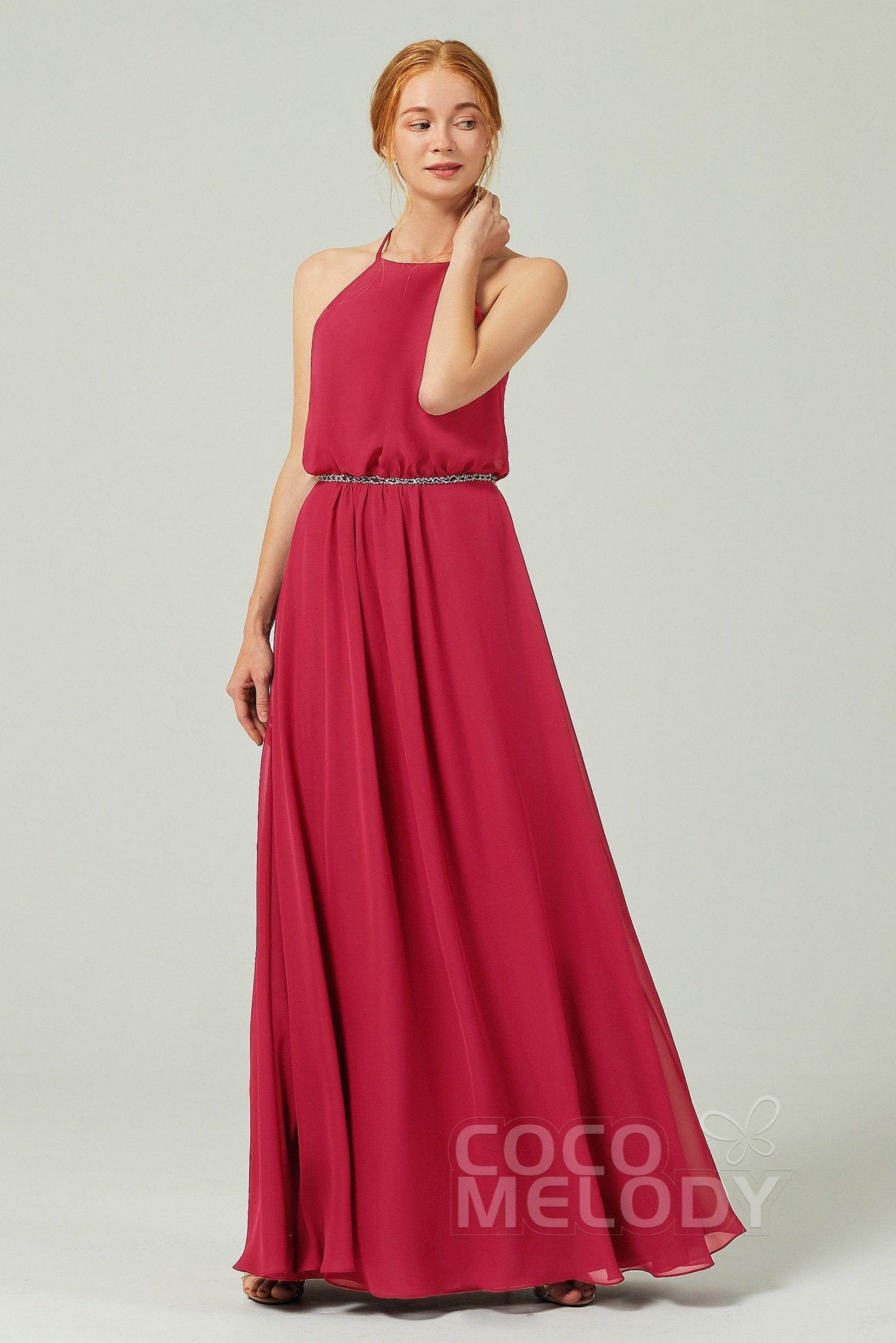 A-Line Floor Length Chiffon Bridesmaid Dress CB0292