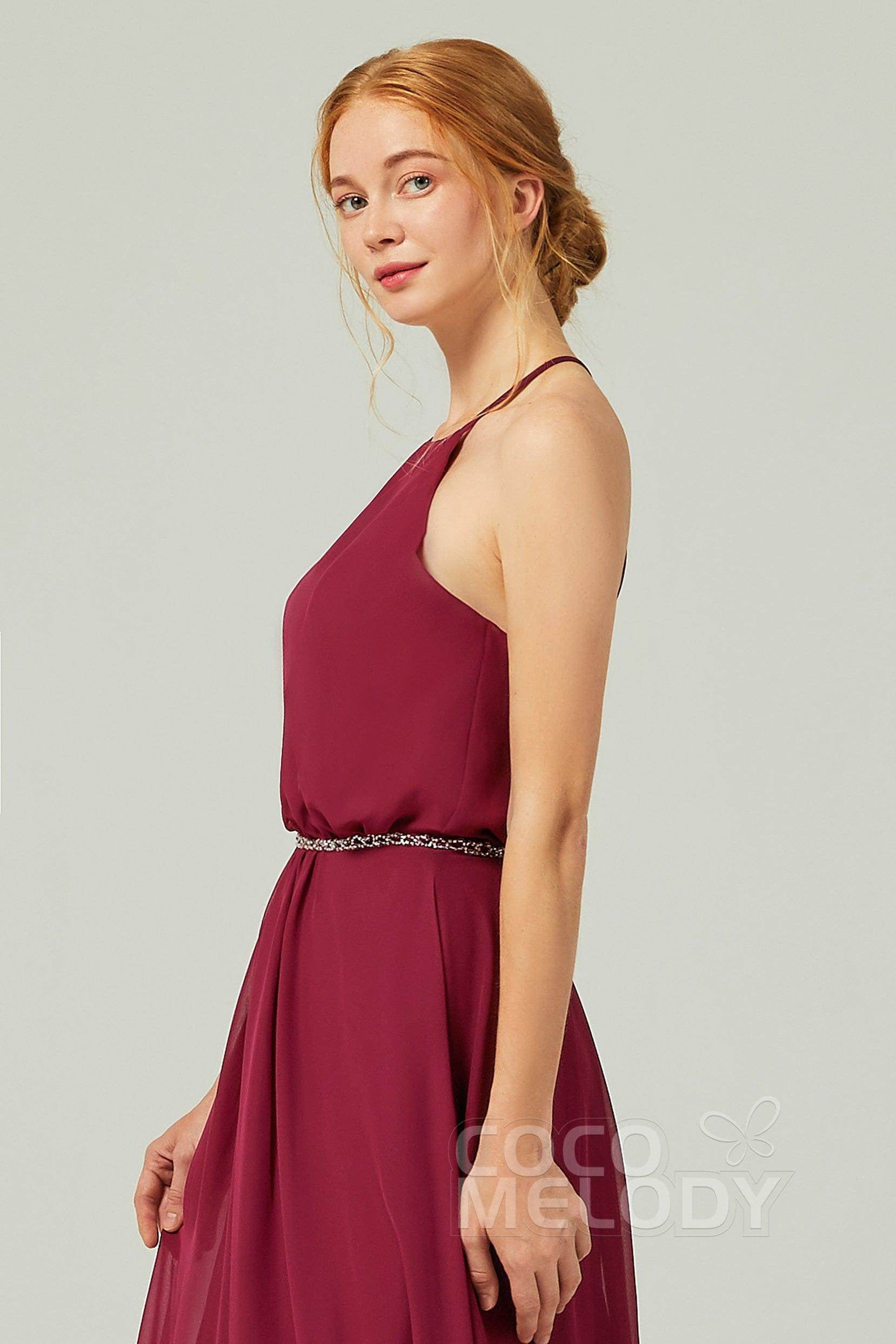 A-Line Floor Length Chiffon Bridesmaid Dress CB0292