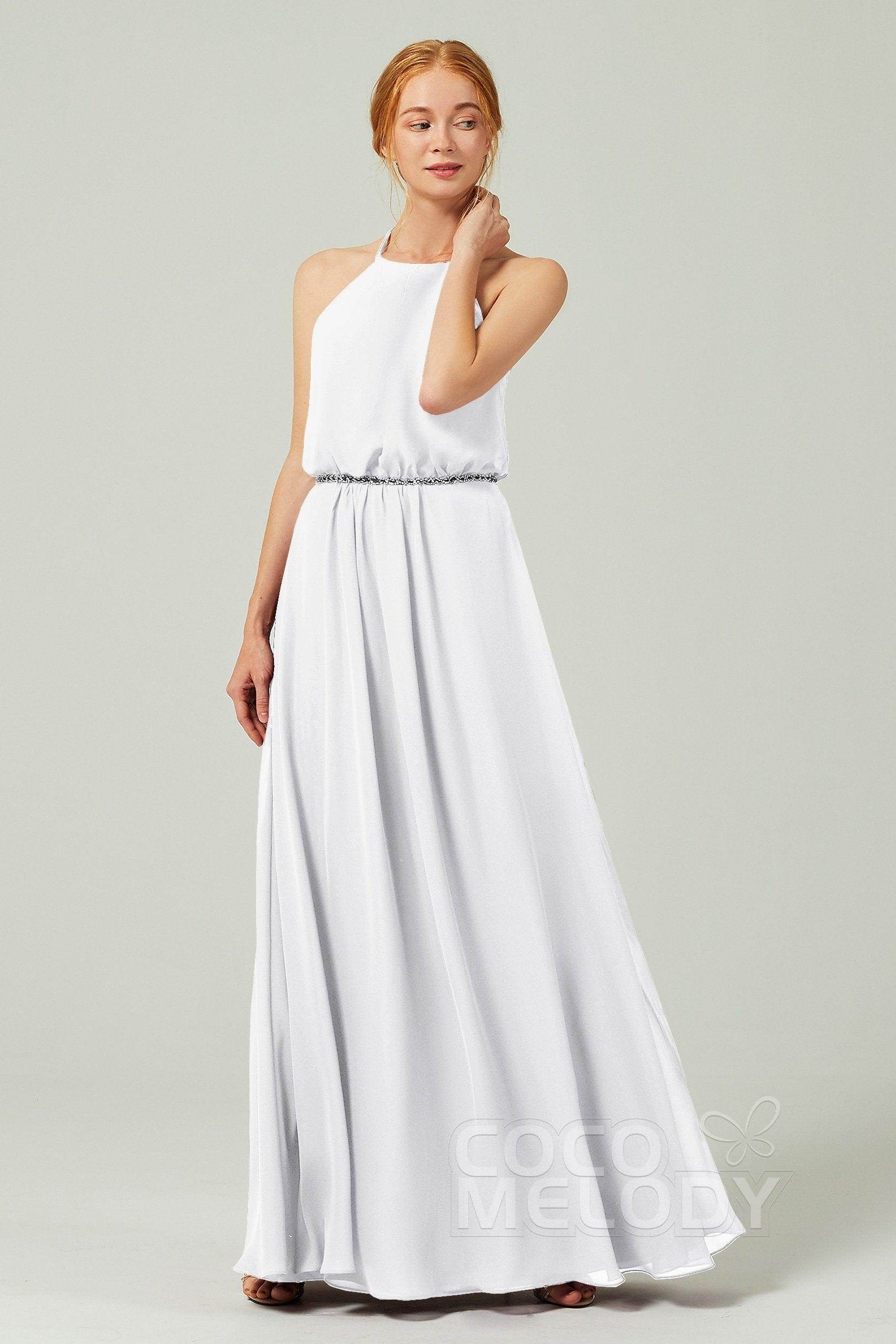 A-Line Floor Length Chiffon Bridesmaid Dress CB0292