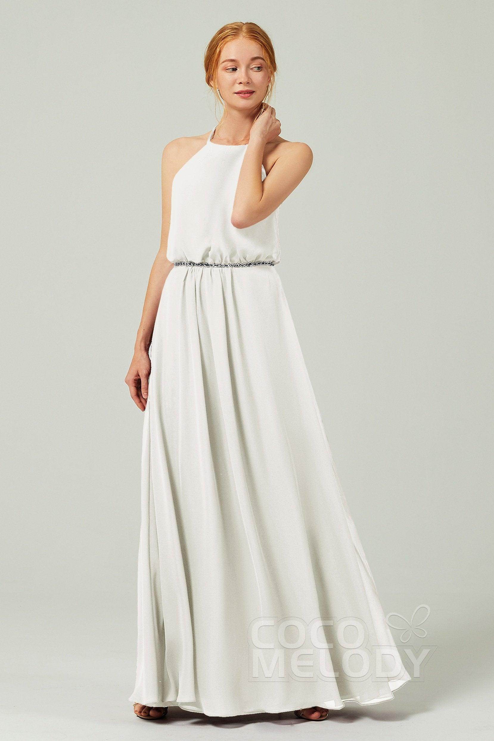 A-Line Floor Length Chiffon Bridesmaid Dress CB0292