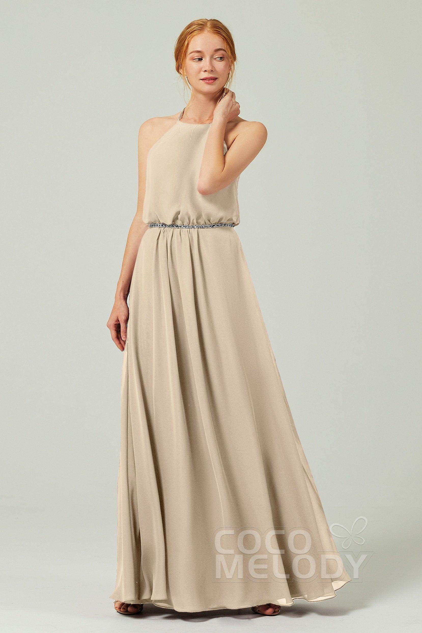 A-Line Floor Length Chiffon Bridesmaid Dress CB0292