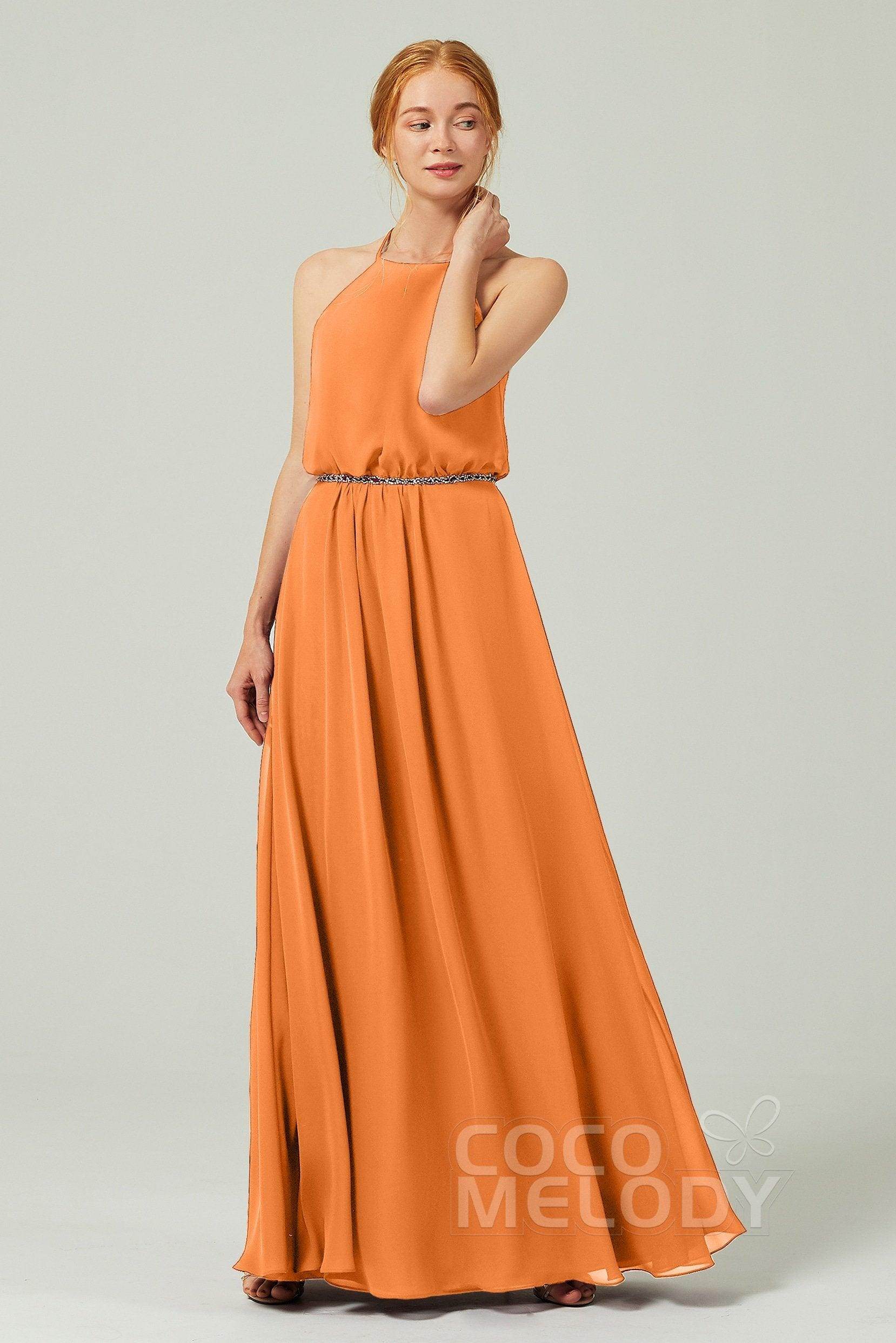 A-Line Floor Length Chiffon Bridesmaid Dress CB0292