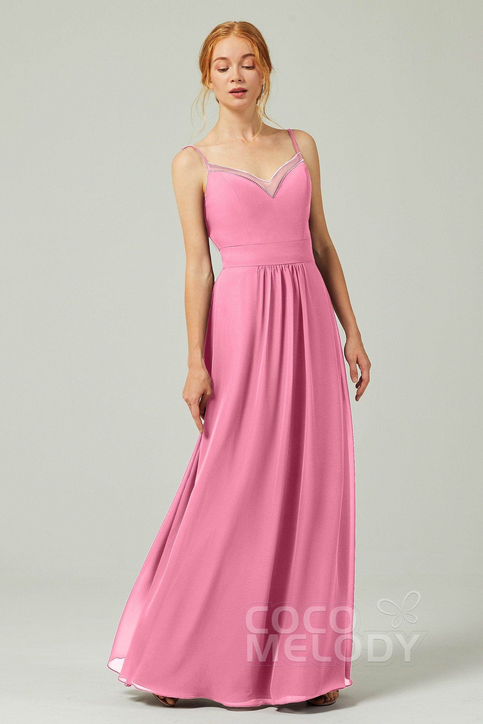 A-Line Floor Length Chiffon Bridesmaid Dress CB0293