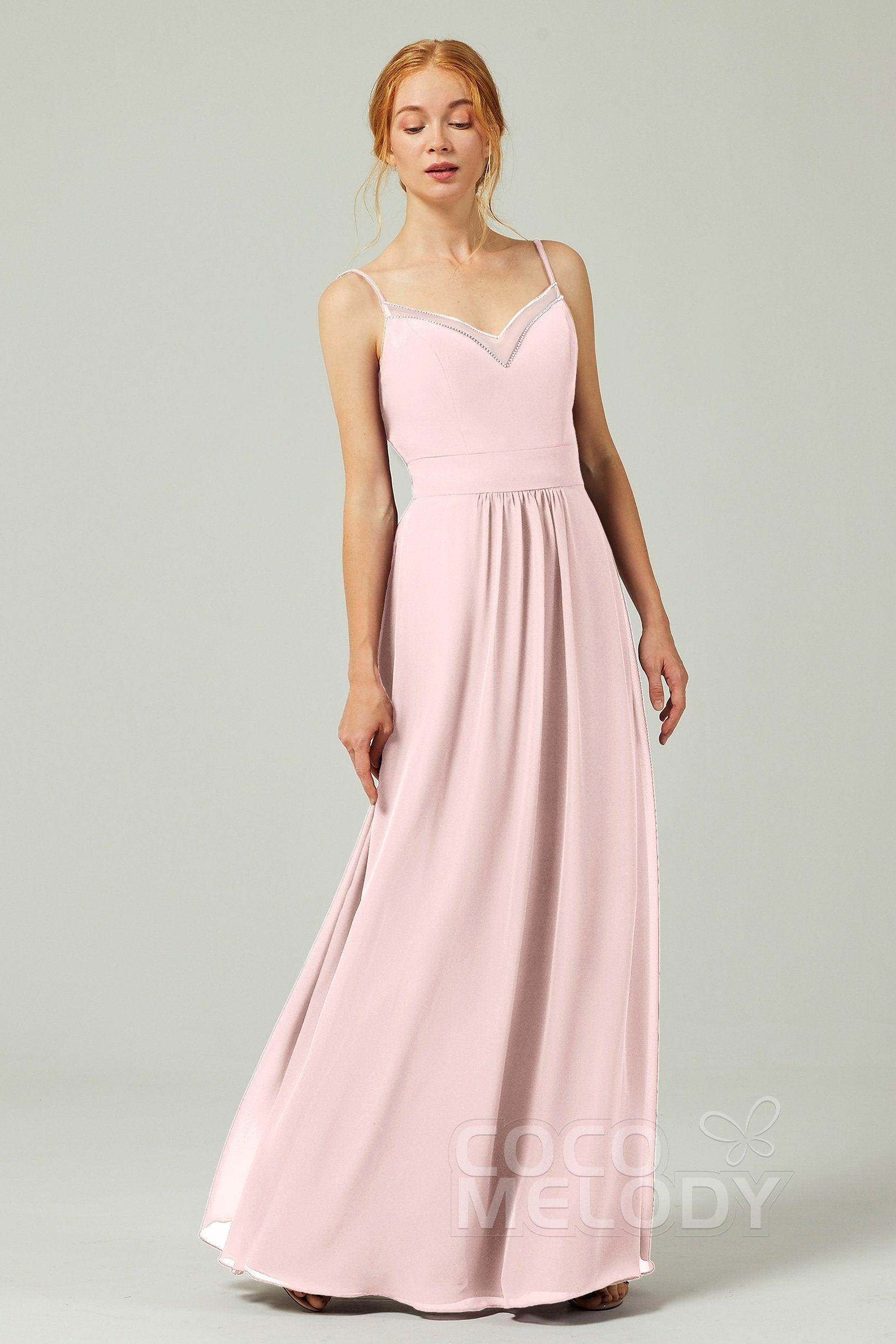 A-Line Floor Length Chiffon Bridesmaid Dress CB0293