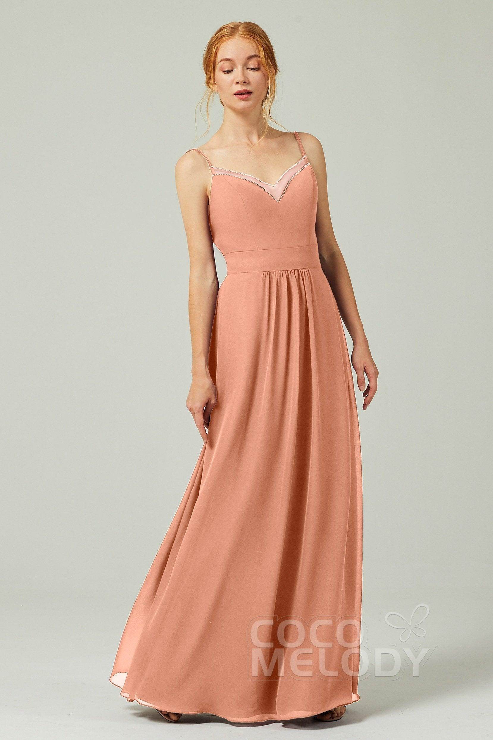 A-Line Floor Length Chiffon Bridesmaid Dress CB0293