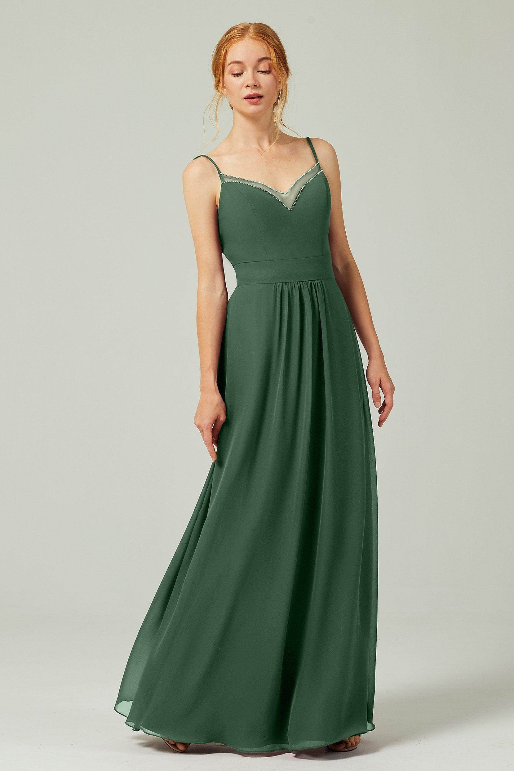 A-Line Floor Length Chiffon Bridesmaid Dress CB0293