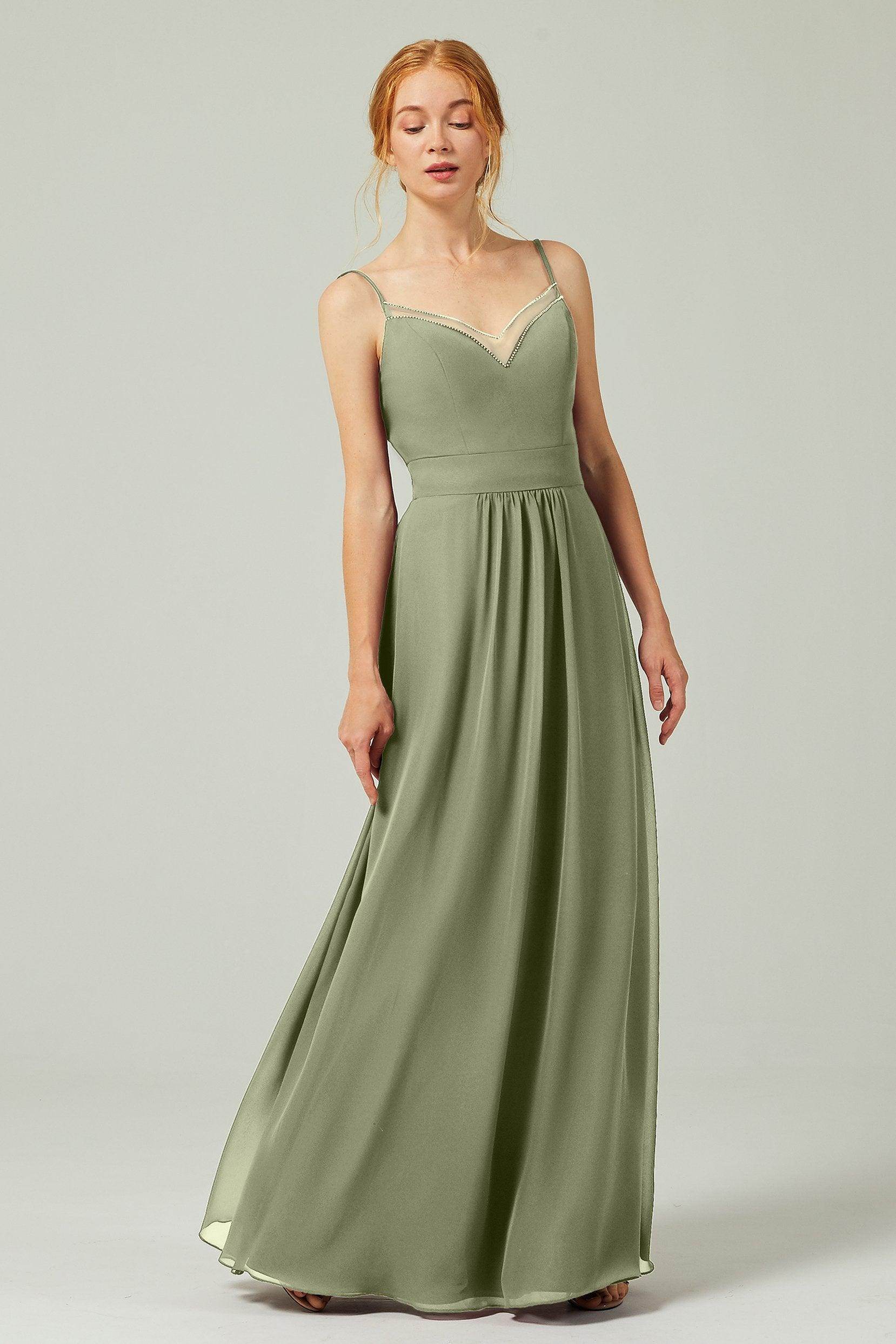 A-Line Floor Length Chiffon Bridesmaid Dress CB0293