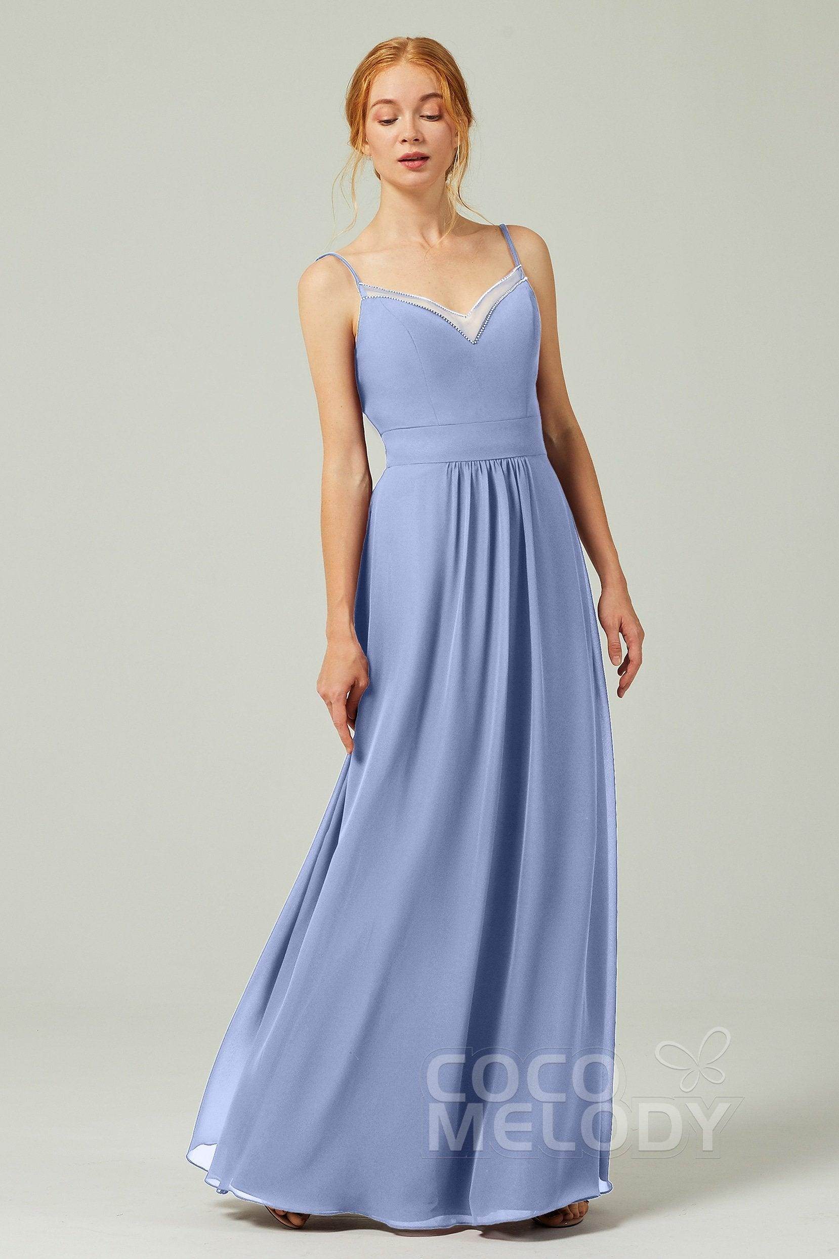 A-Line Floor Length Chiffon Bridesmaid Dress CB0293
