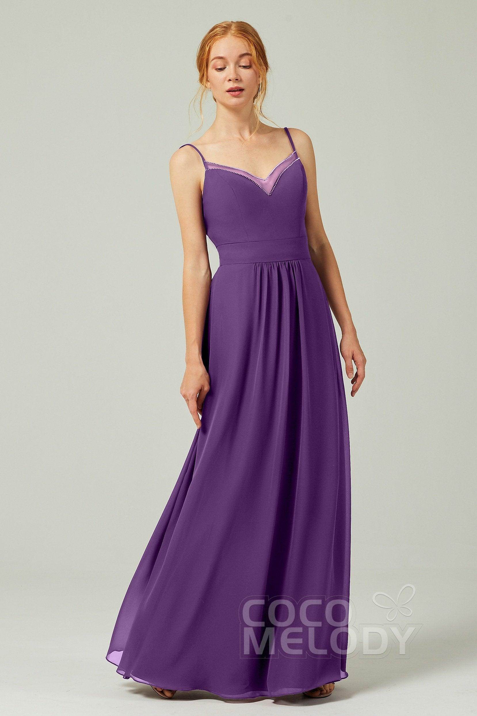 A-Line Floor Length Chiffon Bridesmaid Dress CB0293