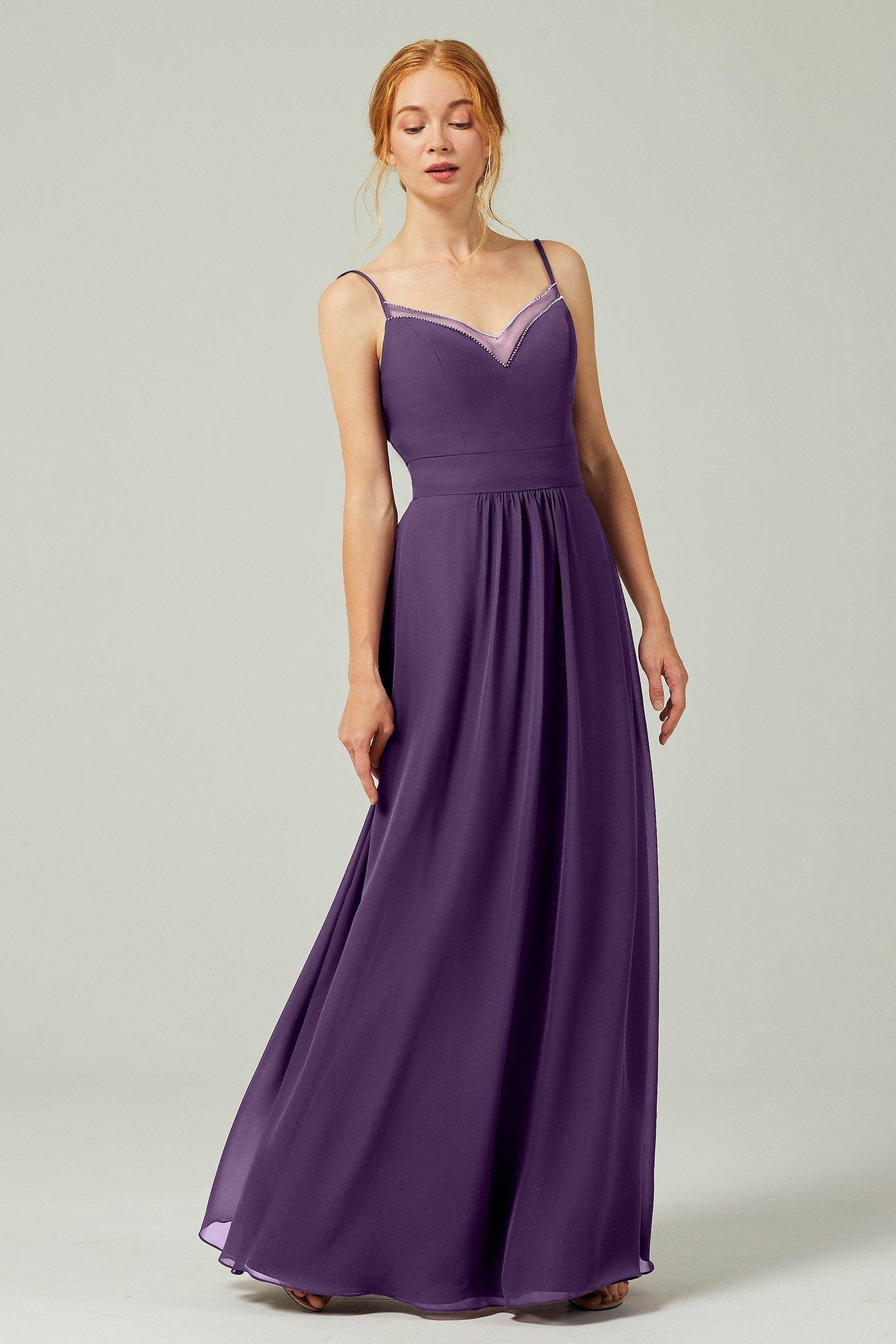 A-Line Floor Length Chiffon Bridesmaid Dress CB0293