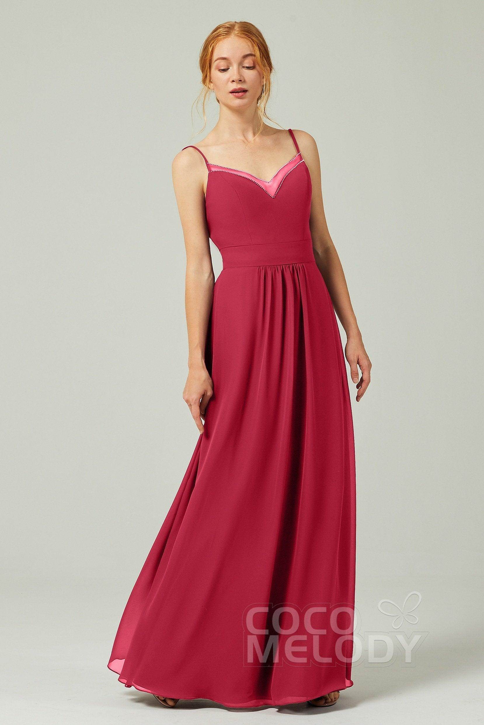A-Line Floor Length Chiffon Bridesmaid Dress CB0293