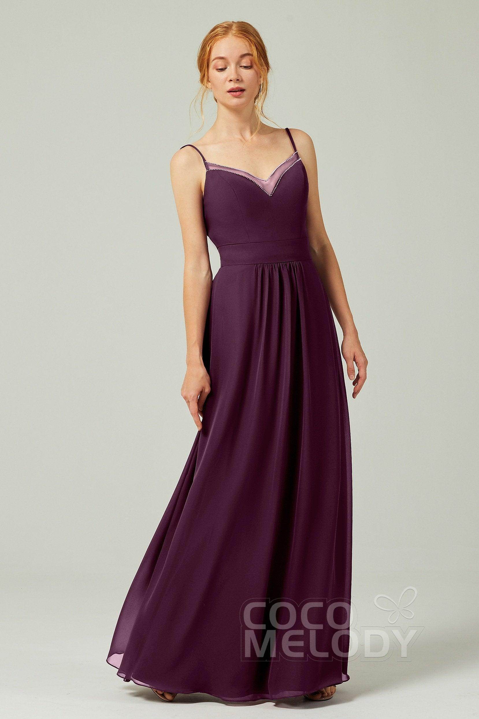 A-Line Floor Length Chiffon Bridesmaid Dress CB0293