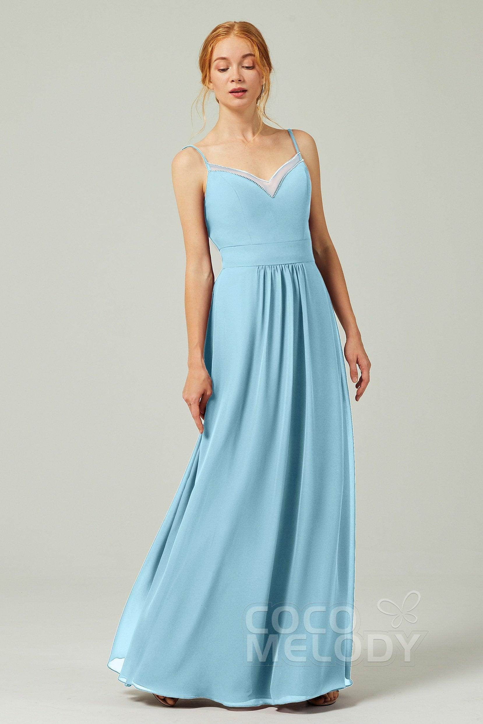 A-Line Floor Length Chiffon Bridesmaid Dress CB0293