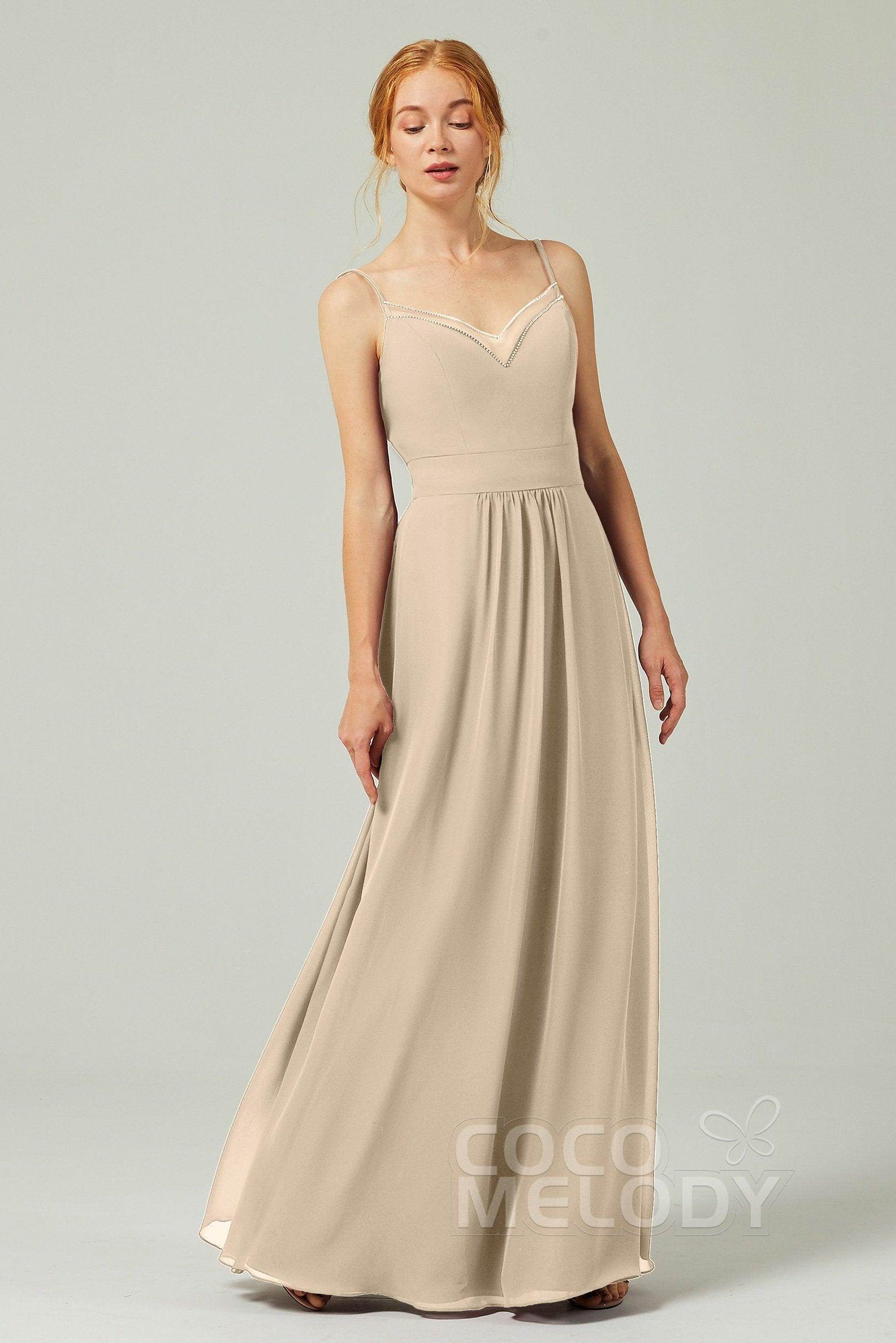 A-Line Floor Length Chiffon Bridesmaid Dress CB0293