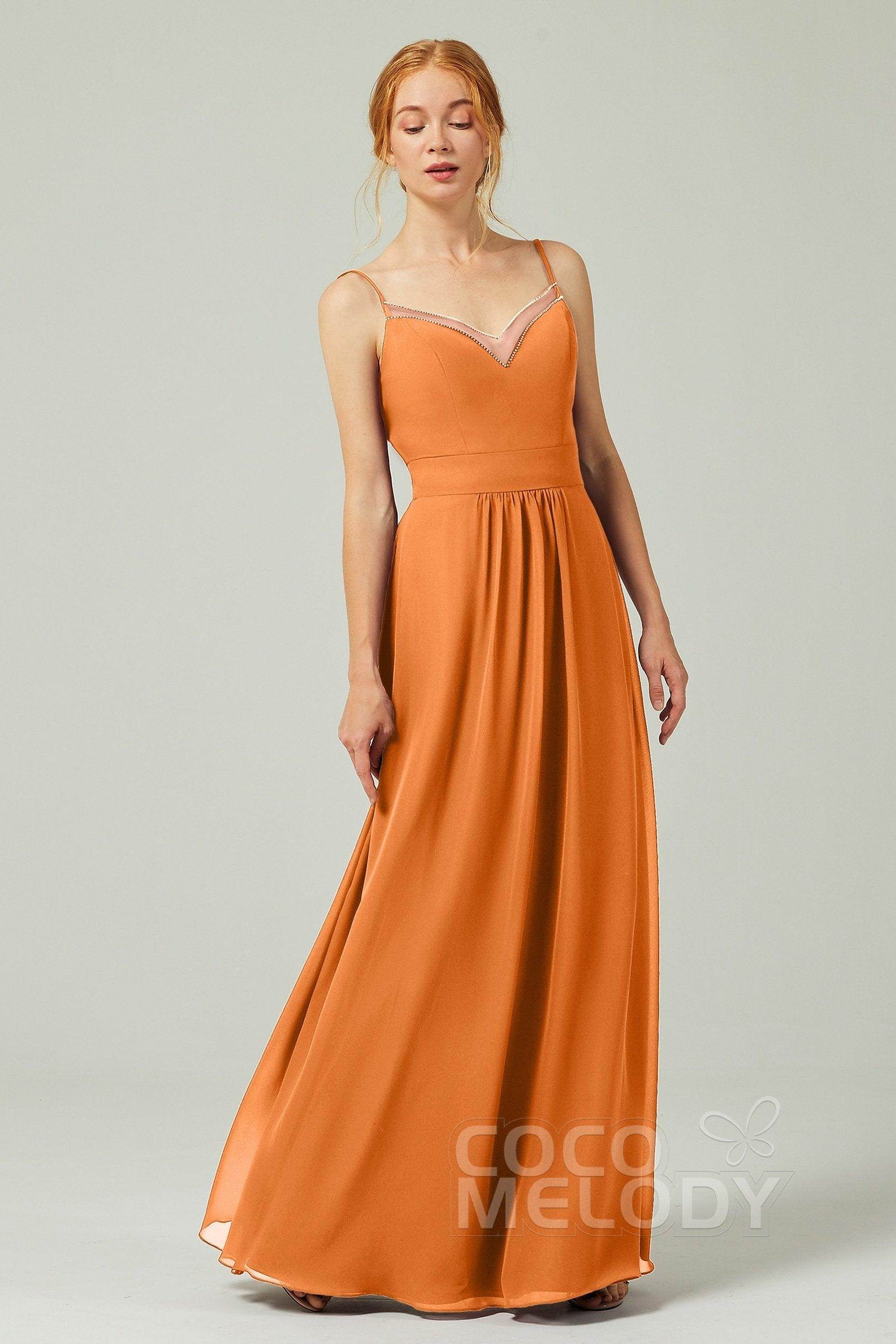 A-Line Floor Length Chiffon Bridesmaid Dress CB0293
