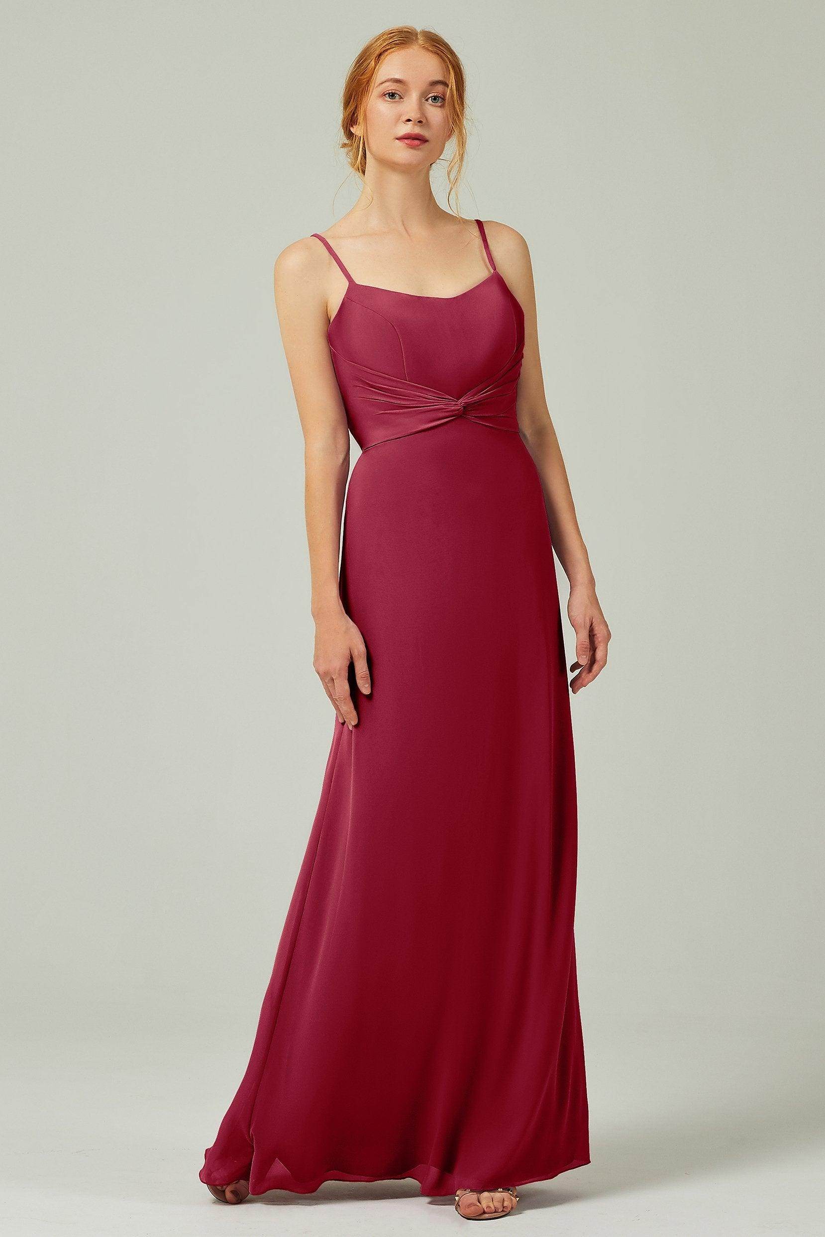 Sheath-Column Floor Length Chiffon Bridesmaid Dress CB0294