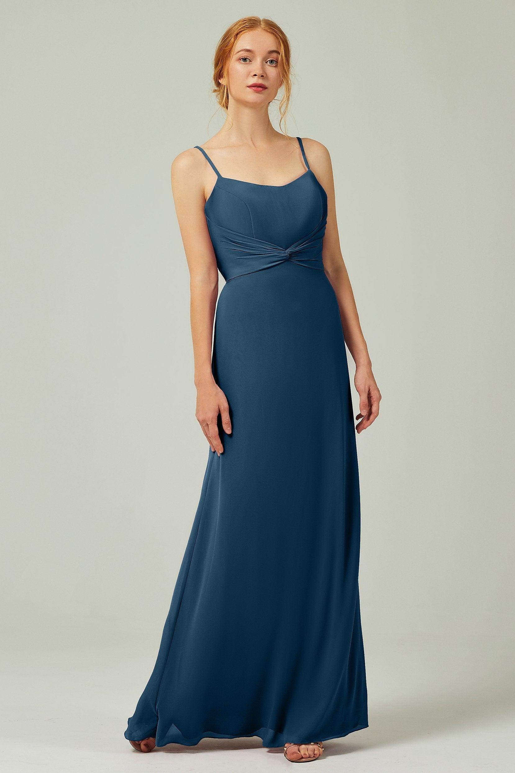 Sheath-Column Floor Length Chiffon Bridesmaid Dress CB0294
