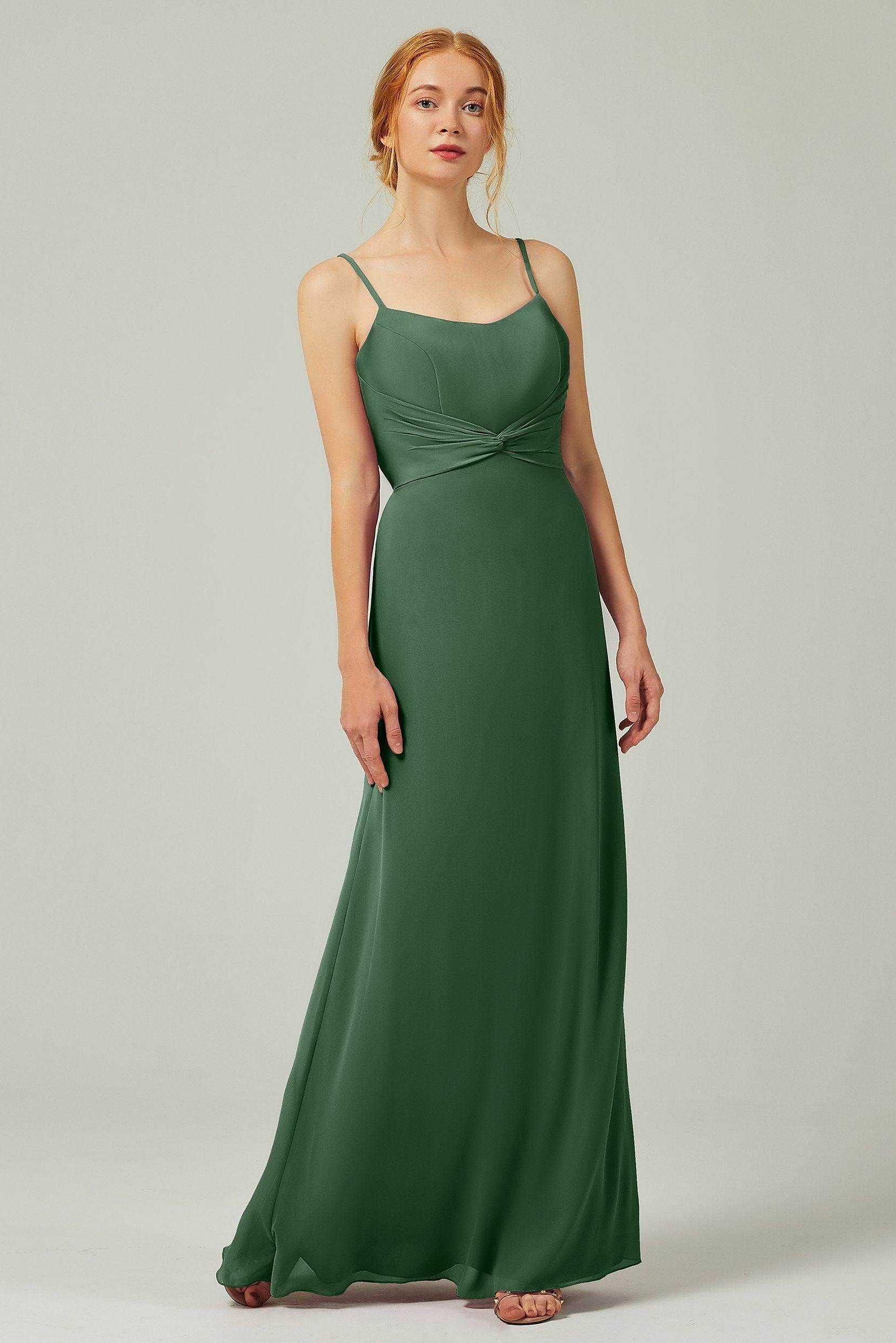 Sheath-Column Floor Length Chiffon Bridesmaid Dress CB0294