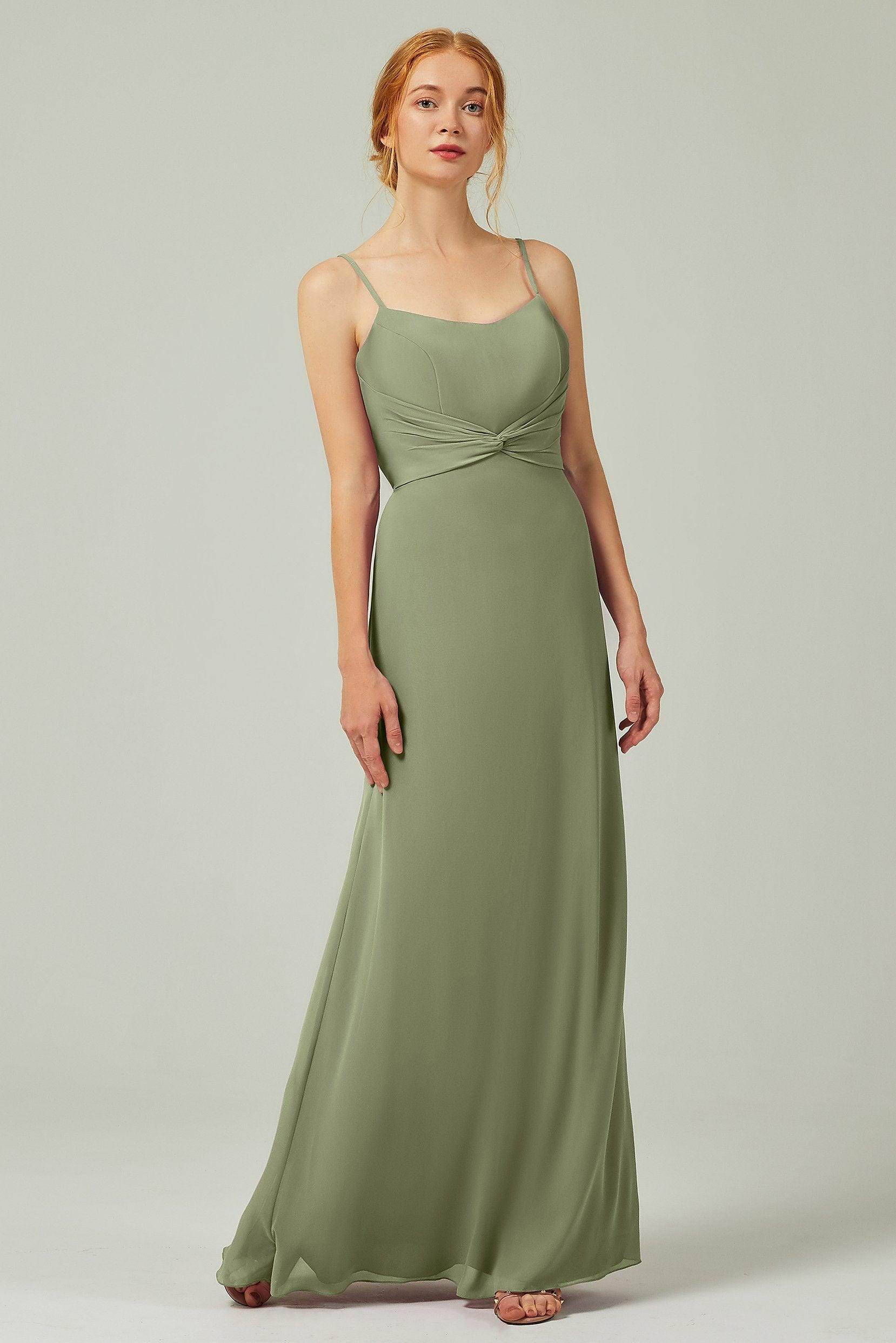 Sheath-Column Floor Length Chiffon Bridesmaid Dress CB0294