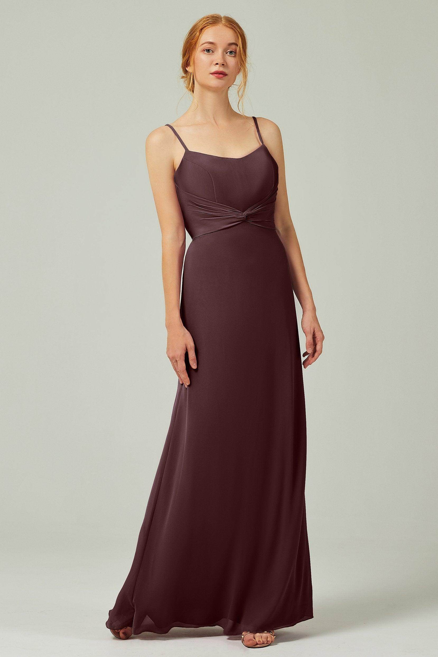 Sheath-Column Floor Length Chiffon Bridesmaid Dress CB0294