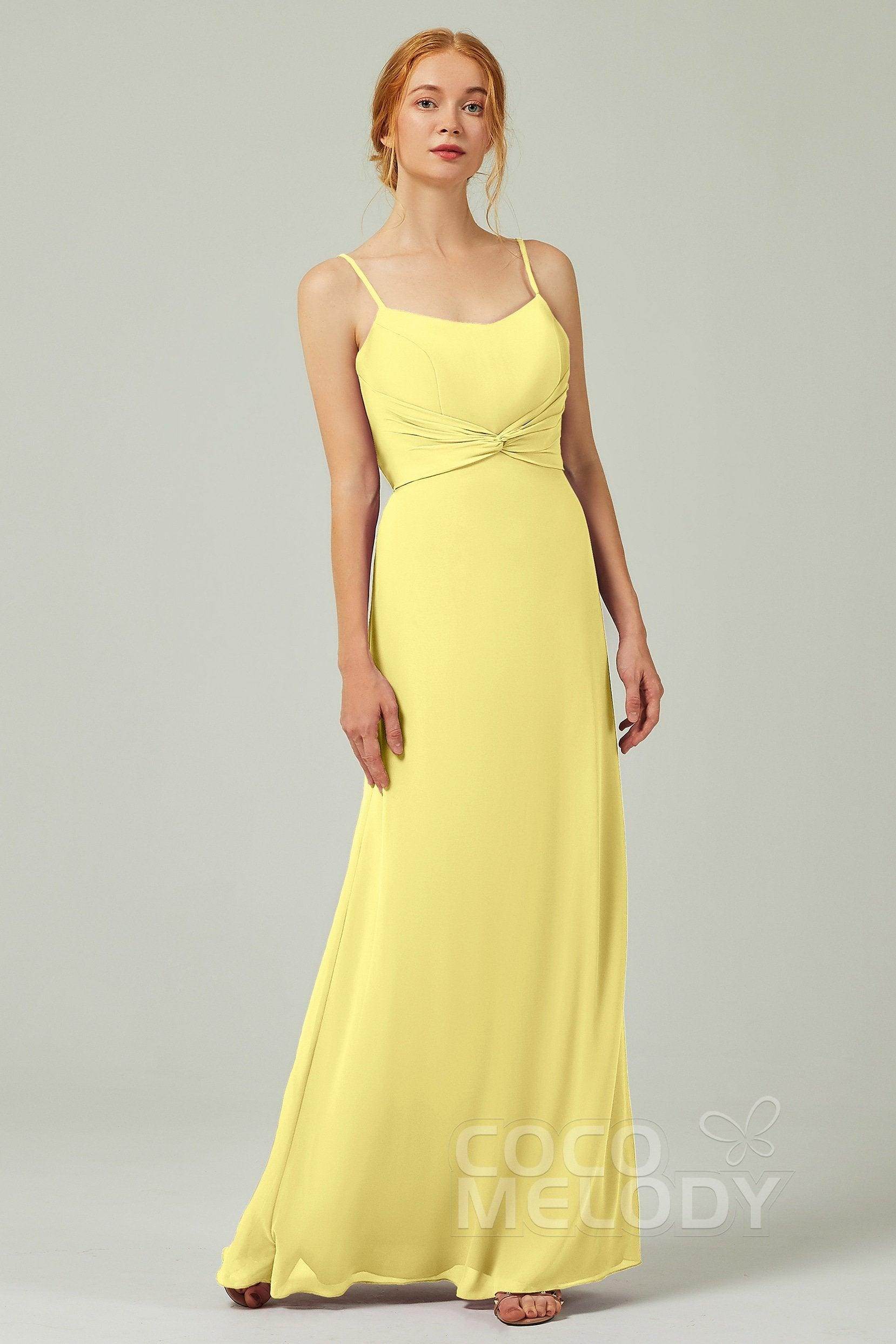 Sheath-Column Floor Length Chiffon Bridesmaid Dress CB0294