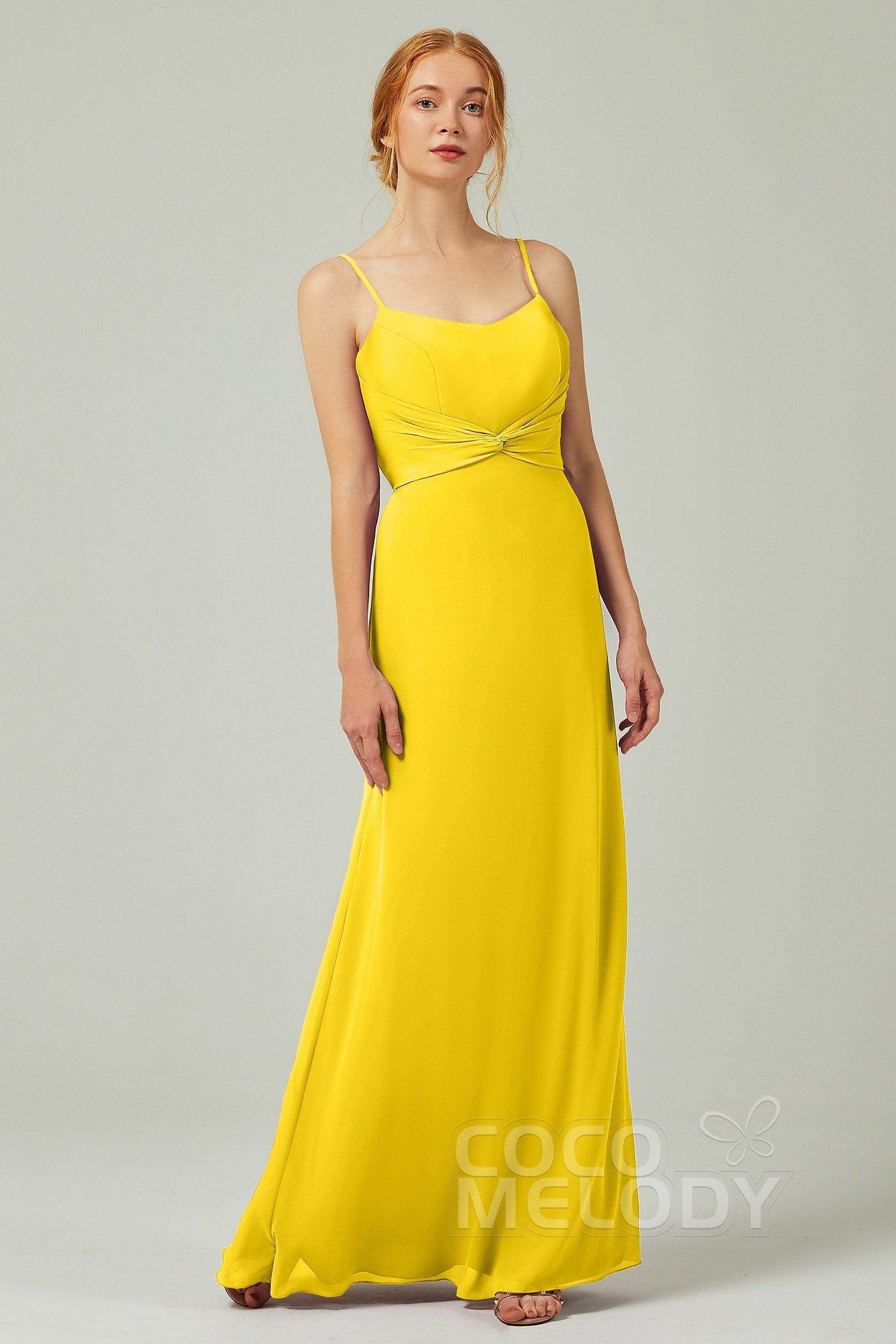 Sheath-Column Floor Length Chiffon Bridesmaid Dress CB0294