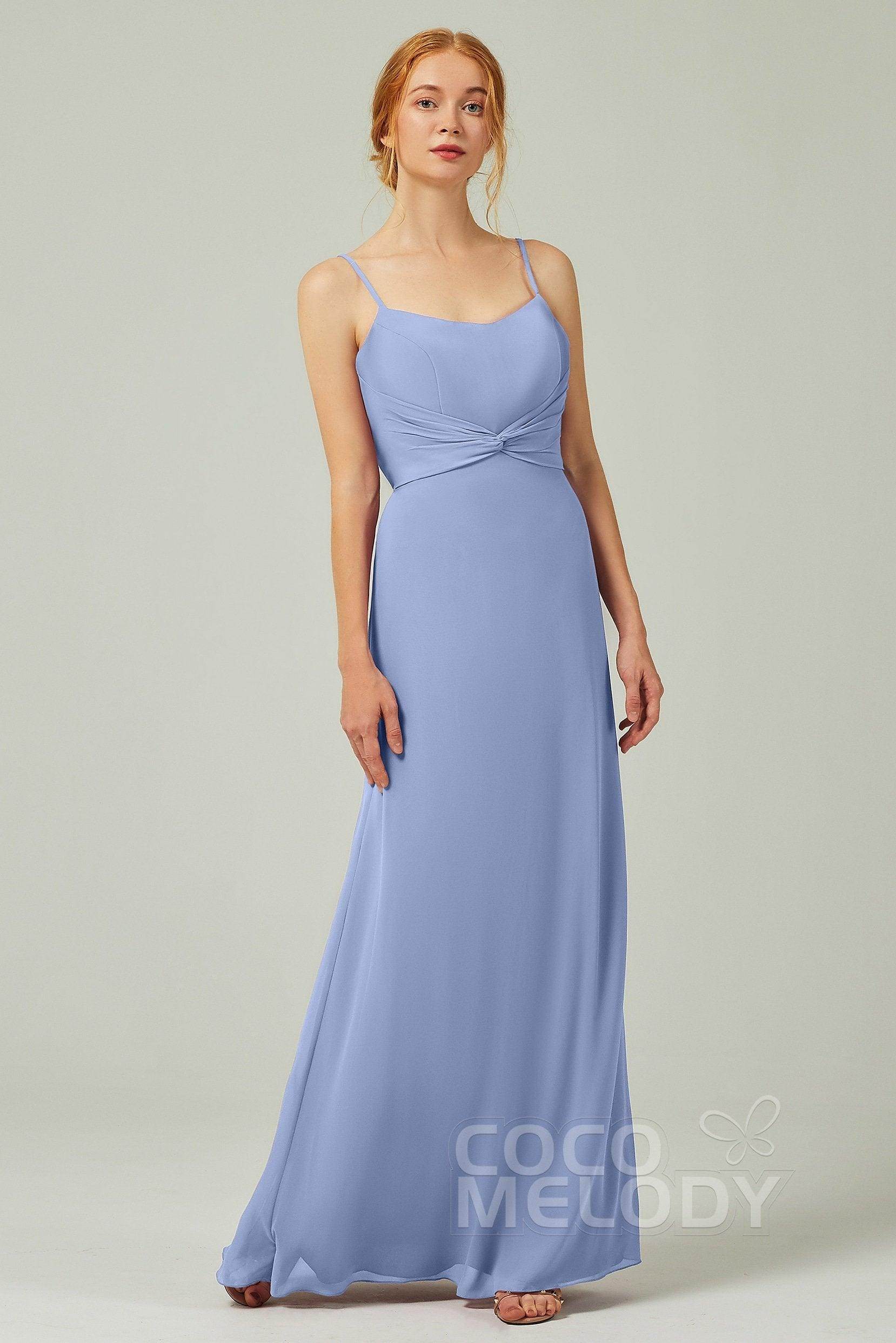 Sheath-Column Floor Length Chiffon Bridesmaid Dress CB0294