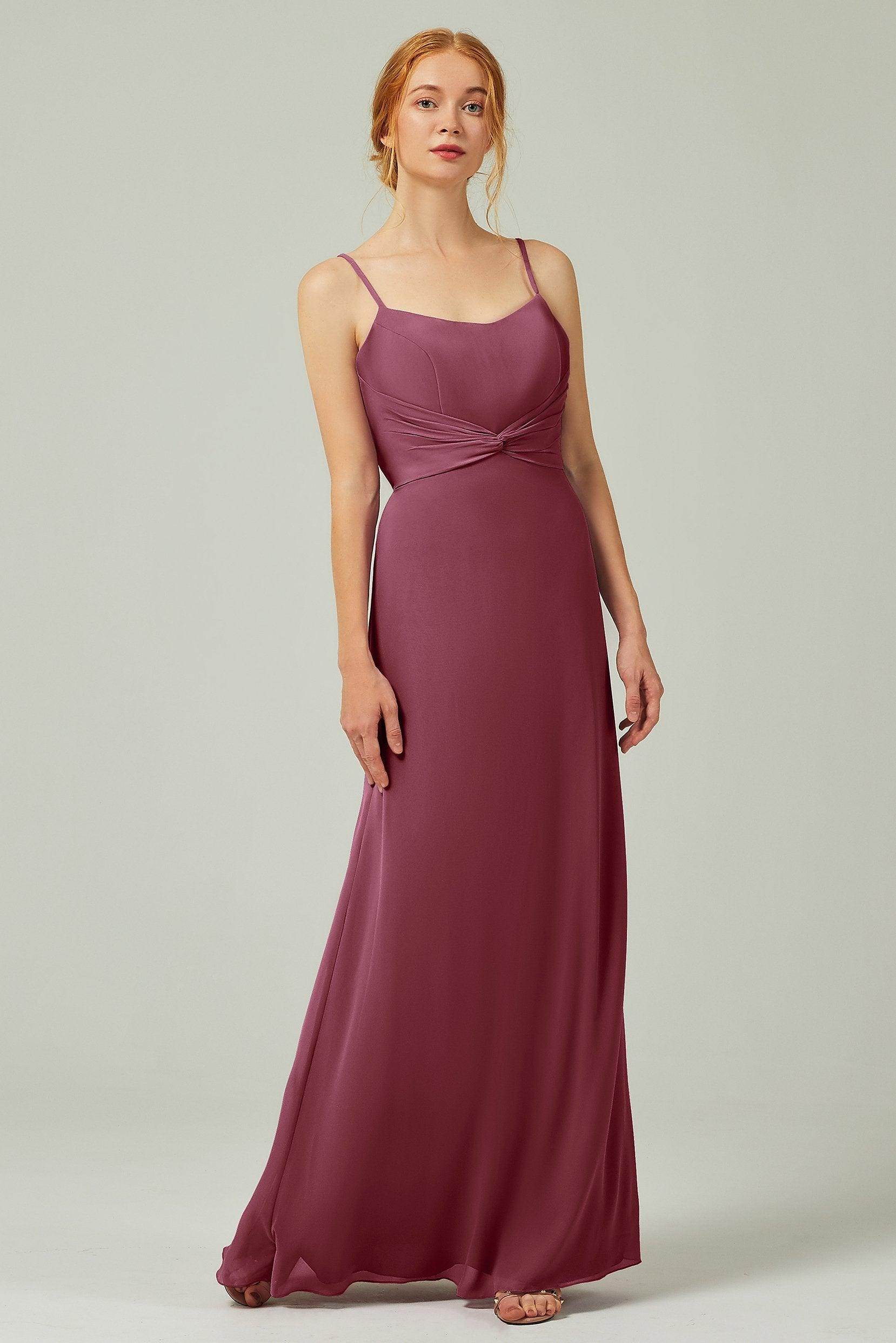 Sheath-Column Floor Length Chiffon Bridesmaid Dress CB0294