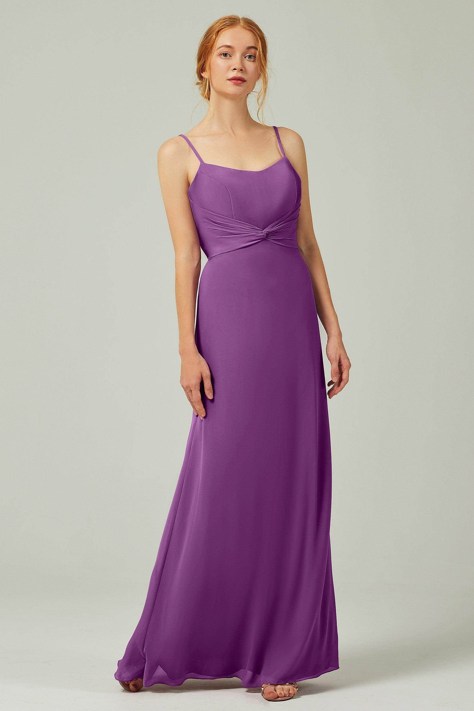 Sheath-Column Floor Length Chiffon Bridesmaid Dress CB0294