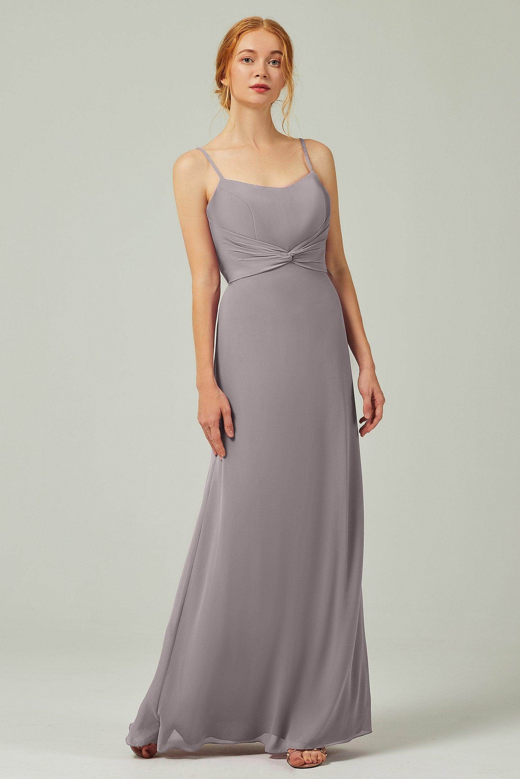 Sheath-Column Floor Length Chiffon Bridesmaid Dress CB0294