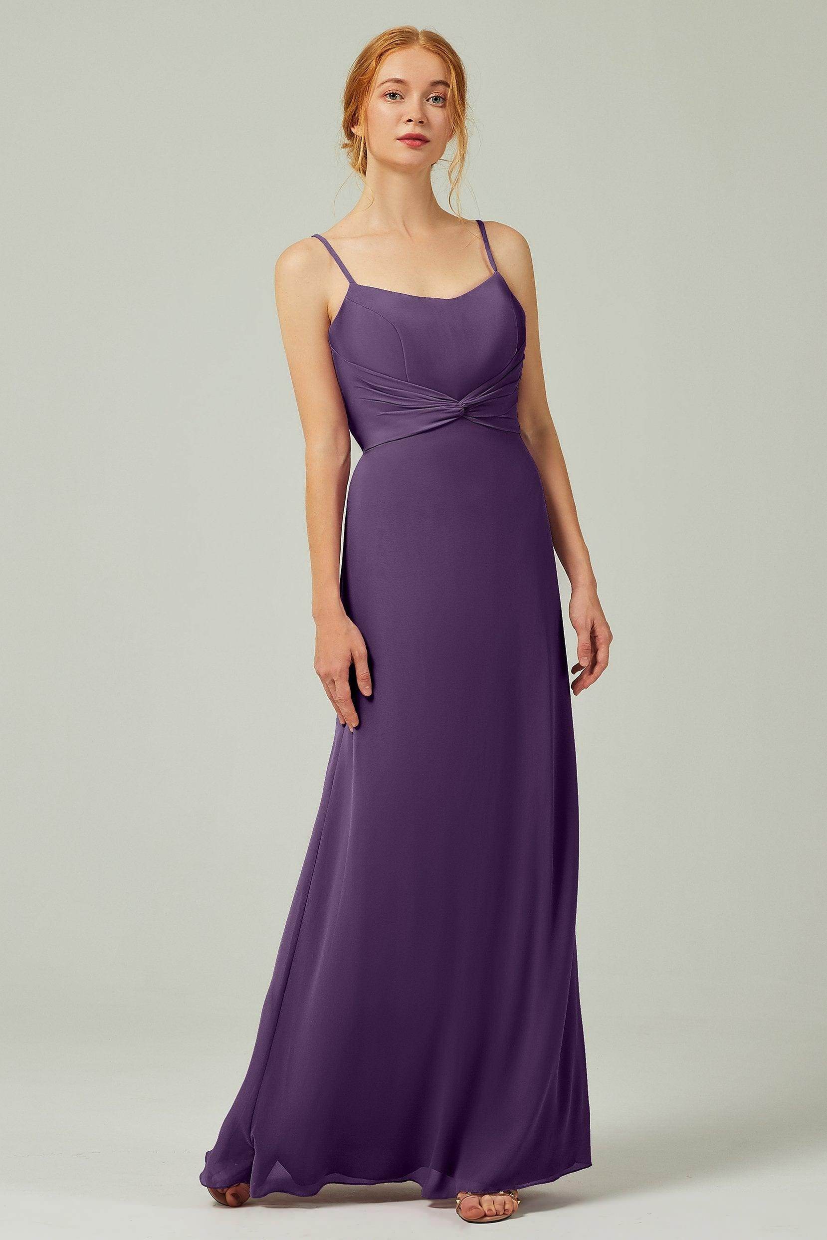 Sheath-Column Floor Length Chiffon Bridesmaid Dress CB0294