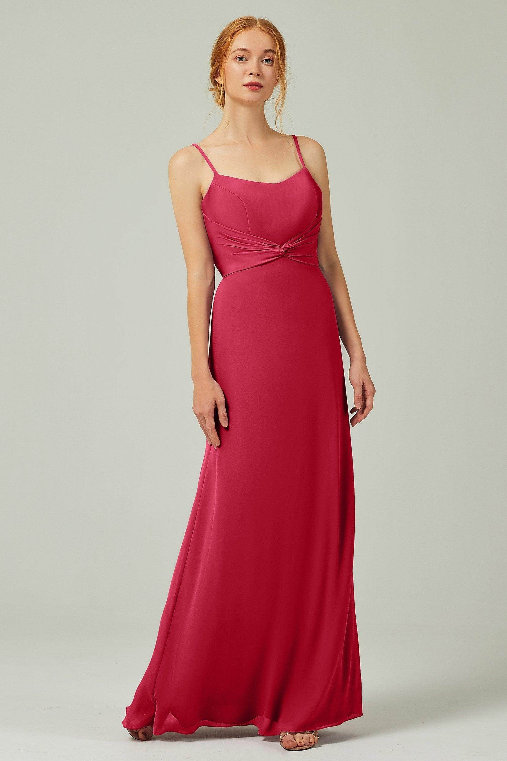 Sheath-Column Floor Length Chiffon Bridesmaid Dress CB0294