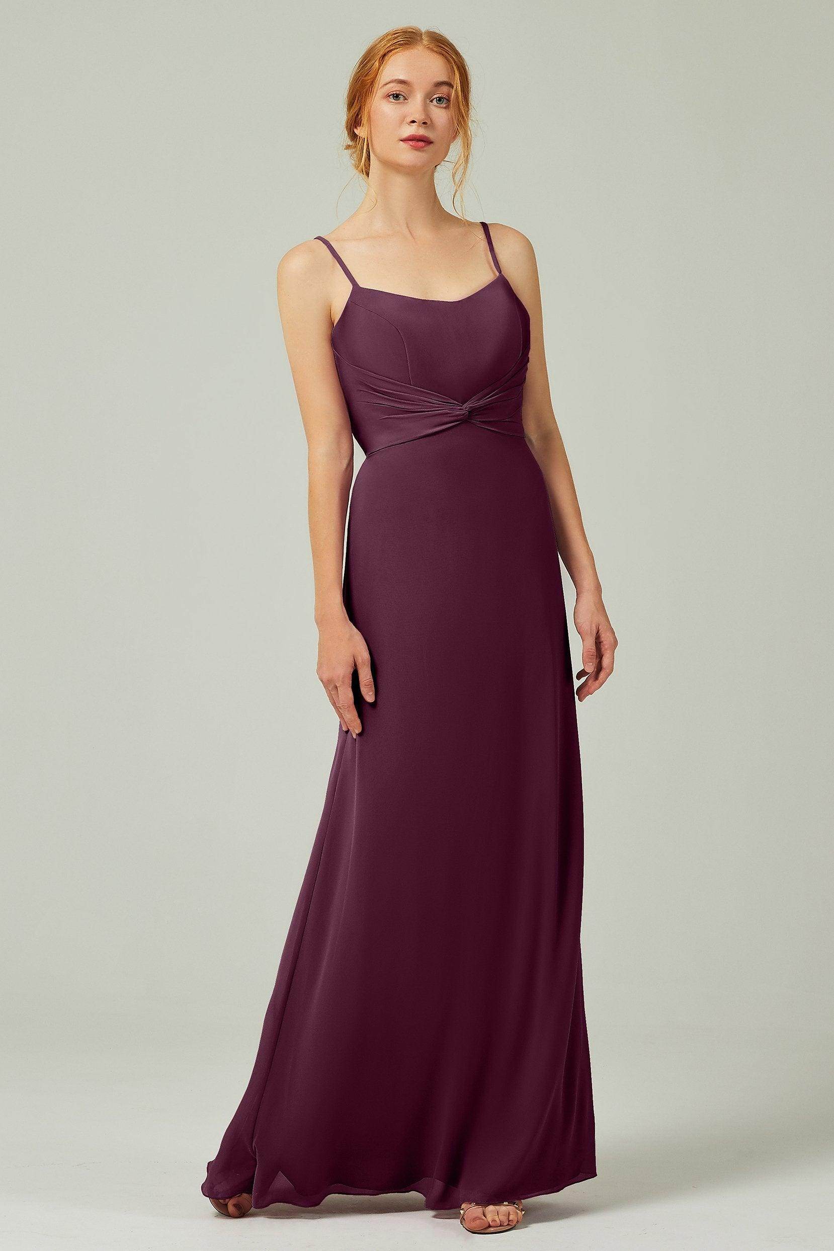 Sheath-Column Floor Length Chiffon Bridesmaid Dress CB0294